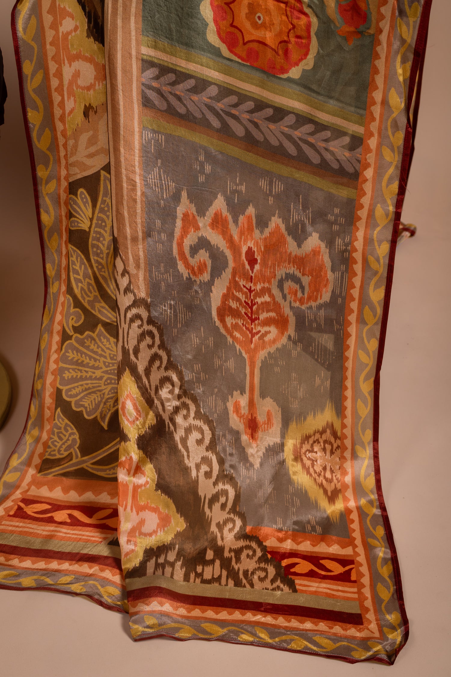 Anokhi Rich Brown Crepe Silk Blend Suit Set