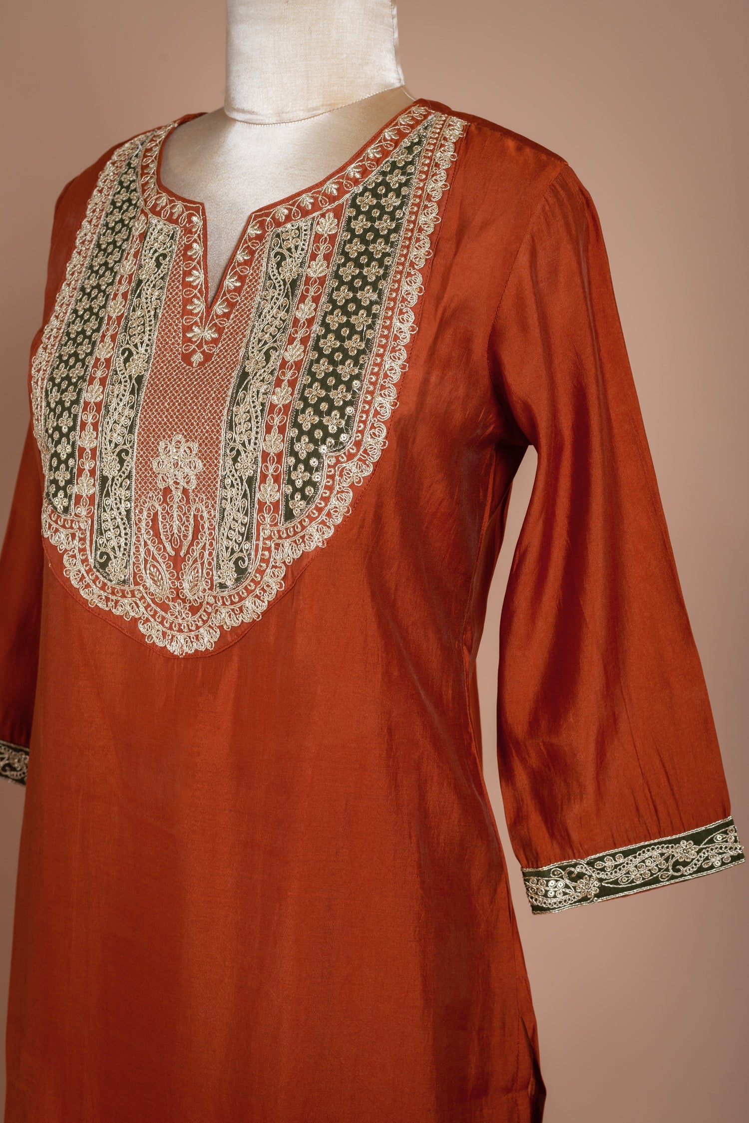 Afreen Muslin Burnt Orange Readymade Suit Set Sterling House