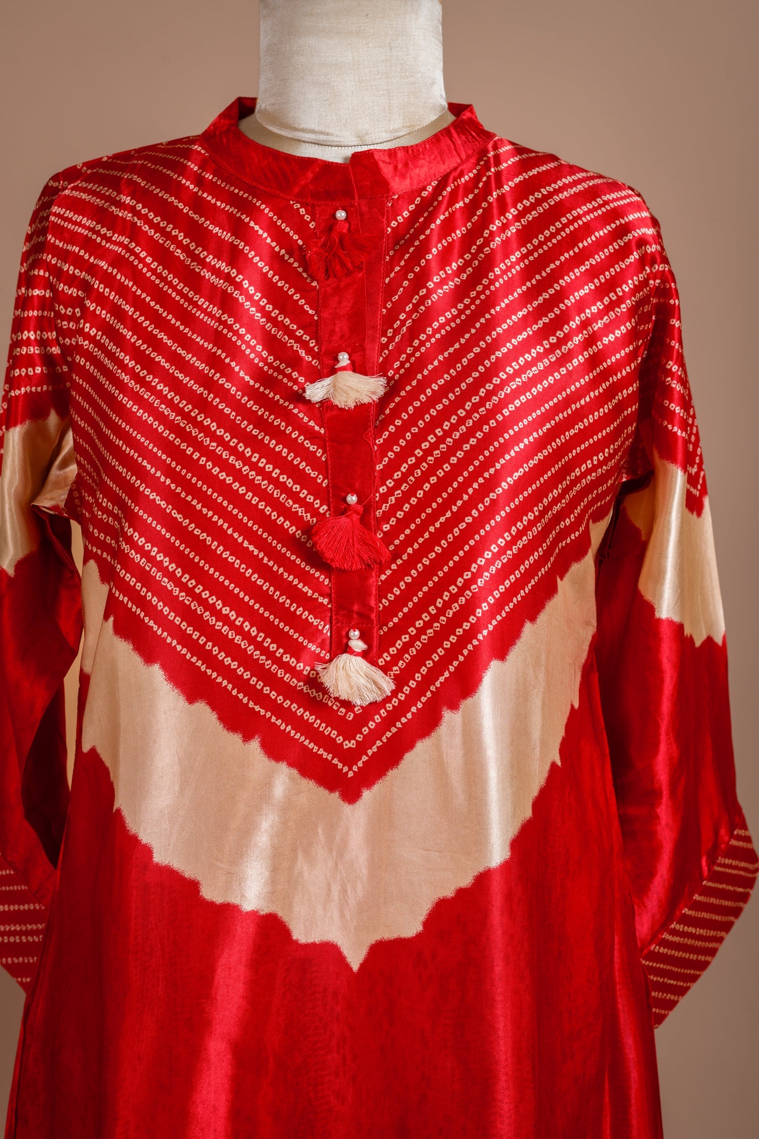 Luxe Red Satin Silk Readymade Set Sterling House