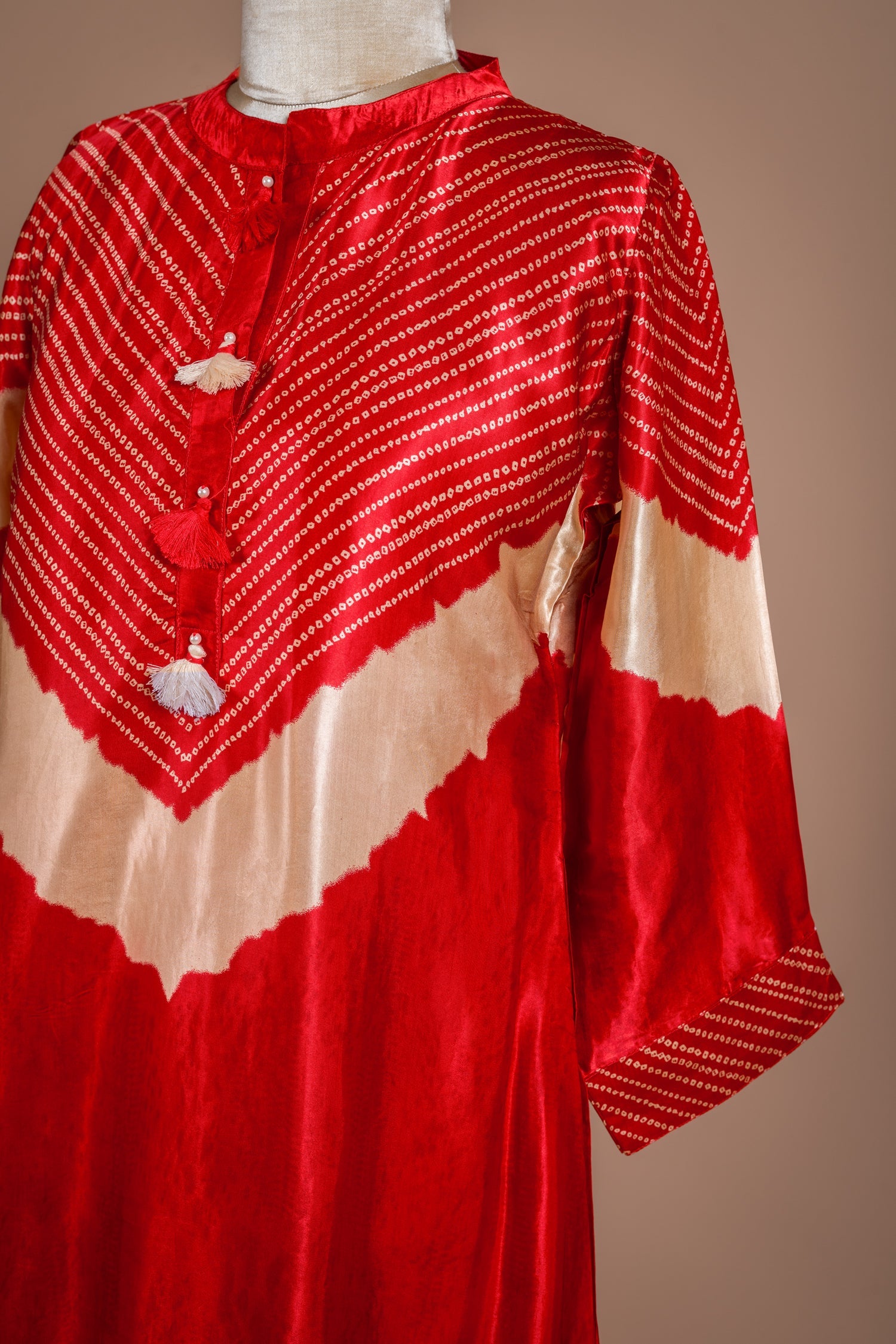 Luxe Red Satin Silk Readymade Set Sterling House