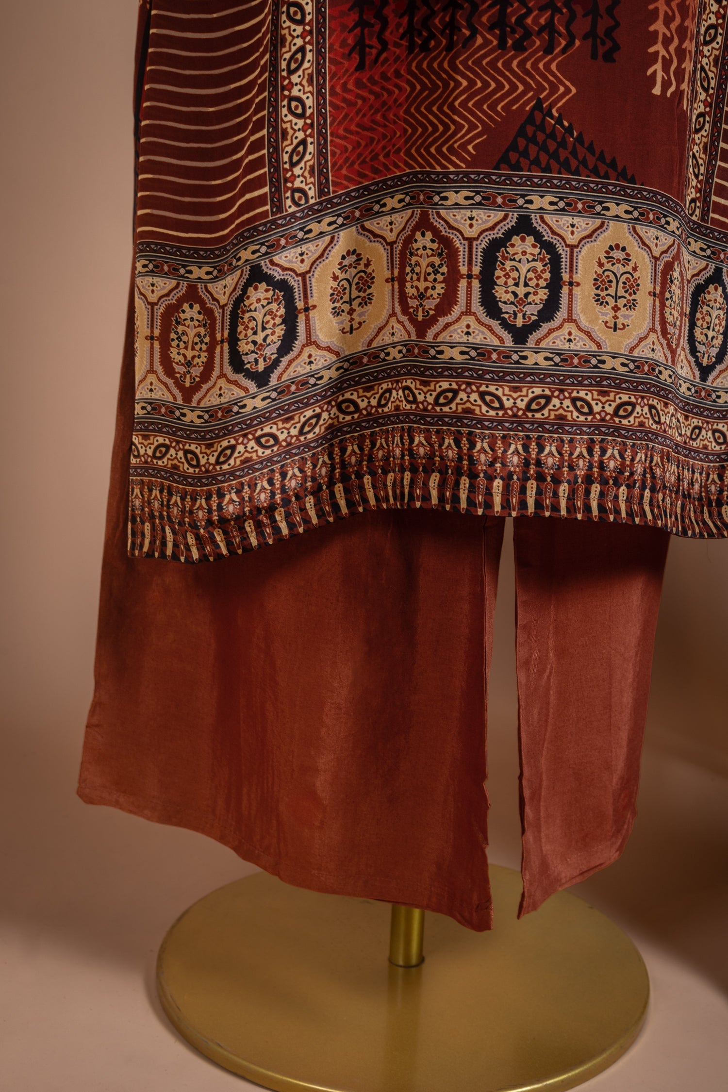 Afreen Brown Soft Crepe Silk Blend Readymade Set Sterling House