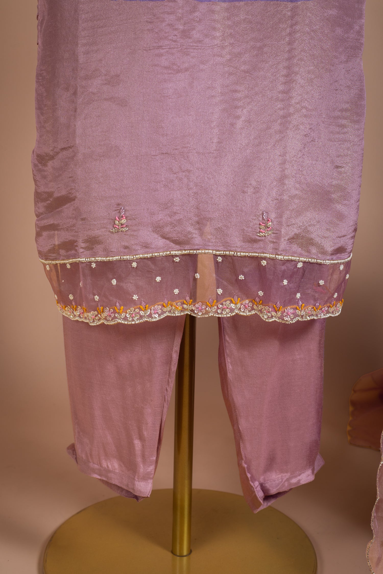 Luxe Shimmer Silk Blend Light Purple Readymade Set