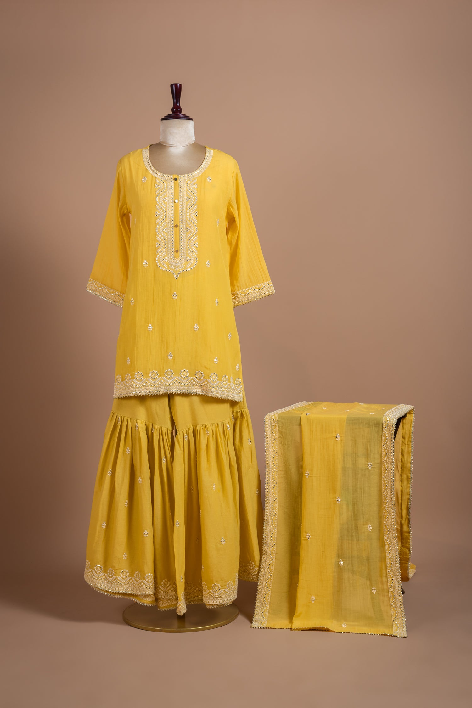 Luxe Yellow Cotton Suit Set