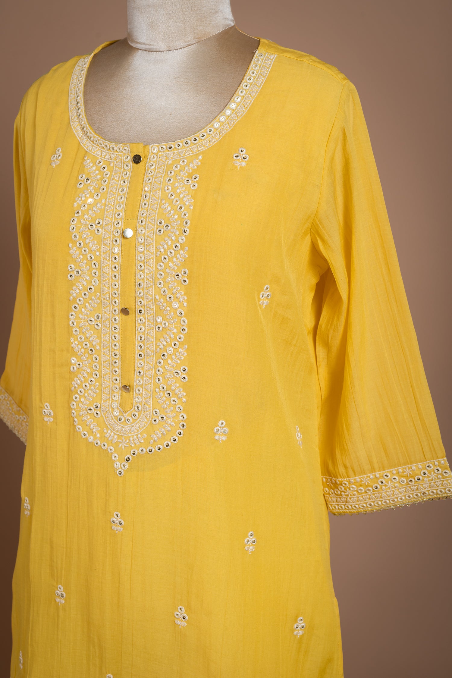 Luxe Yellow Cotton Suit Set
