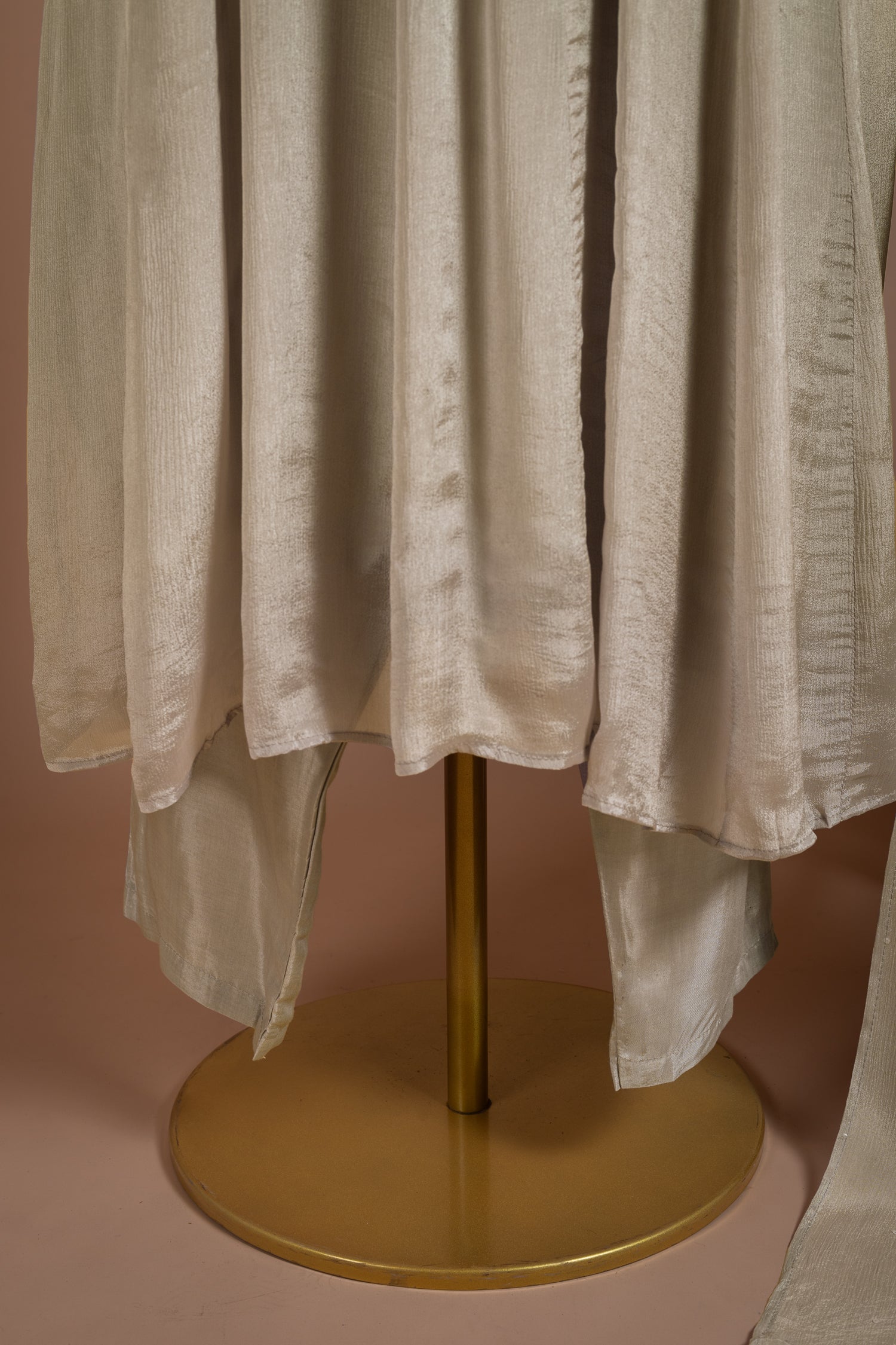 Afreen Almond Pink Chinnon Readymade Anarkali Set