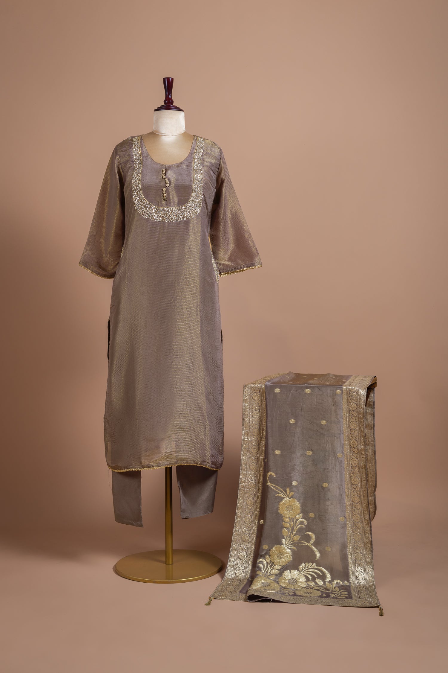 Afreen Purple Soft Shimmer Silk Suit Set