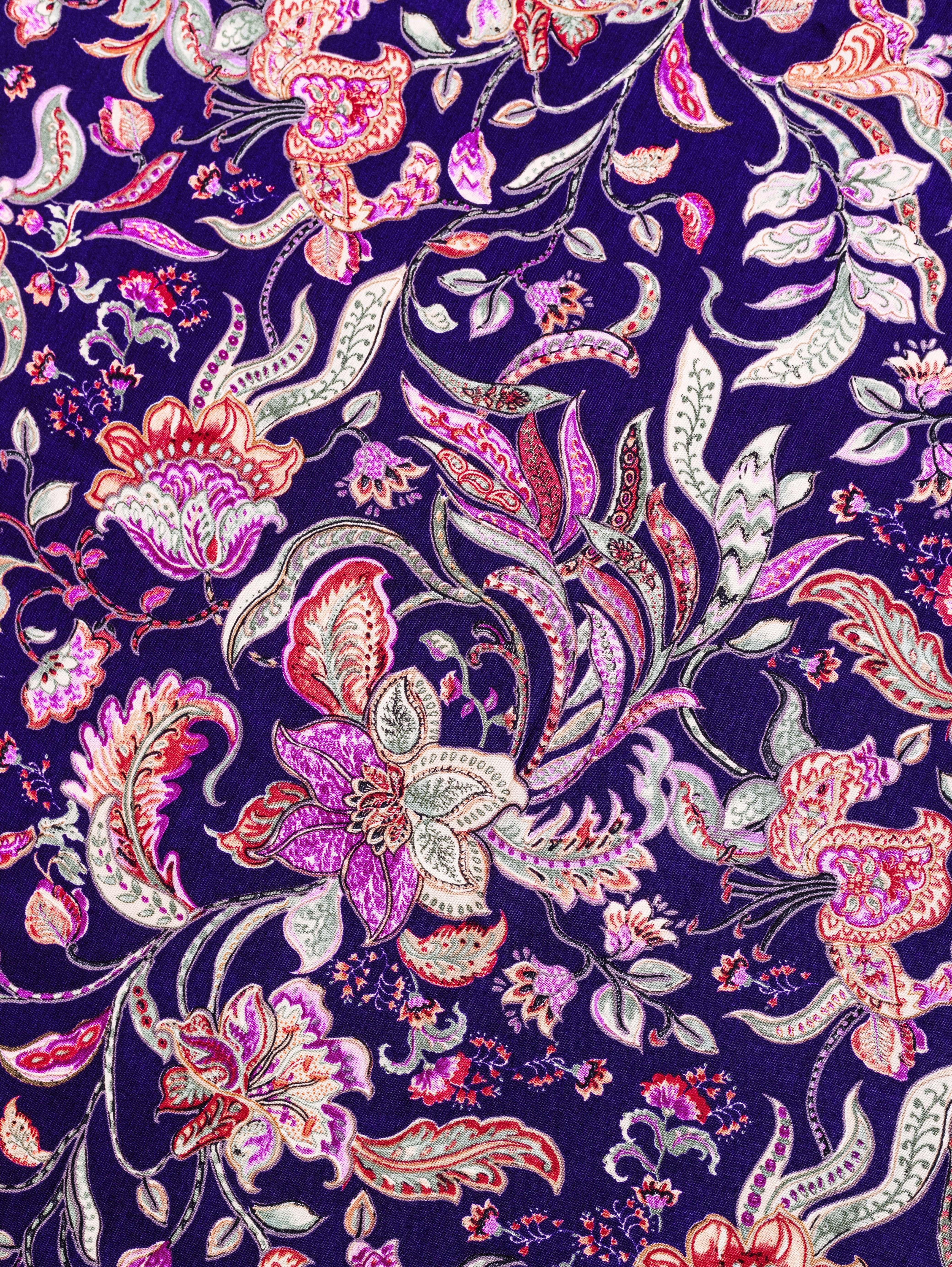 Roze Purple Rayon Fabric with Floral Print Sterling House