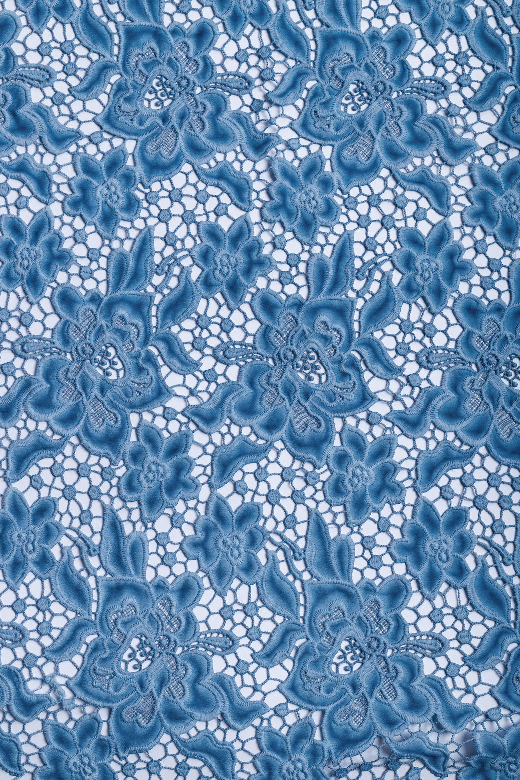 Afreen Dusty Blue Lace Fabric