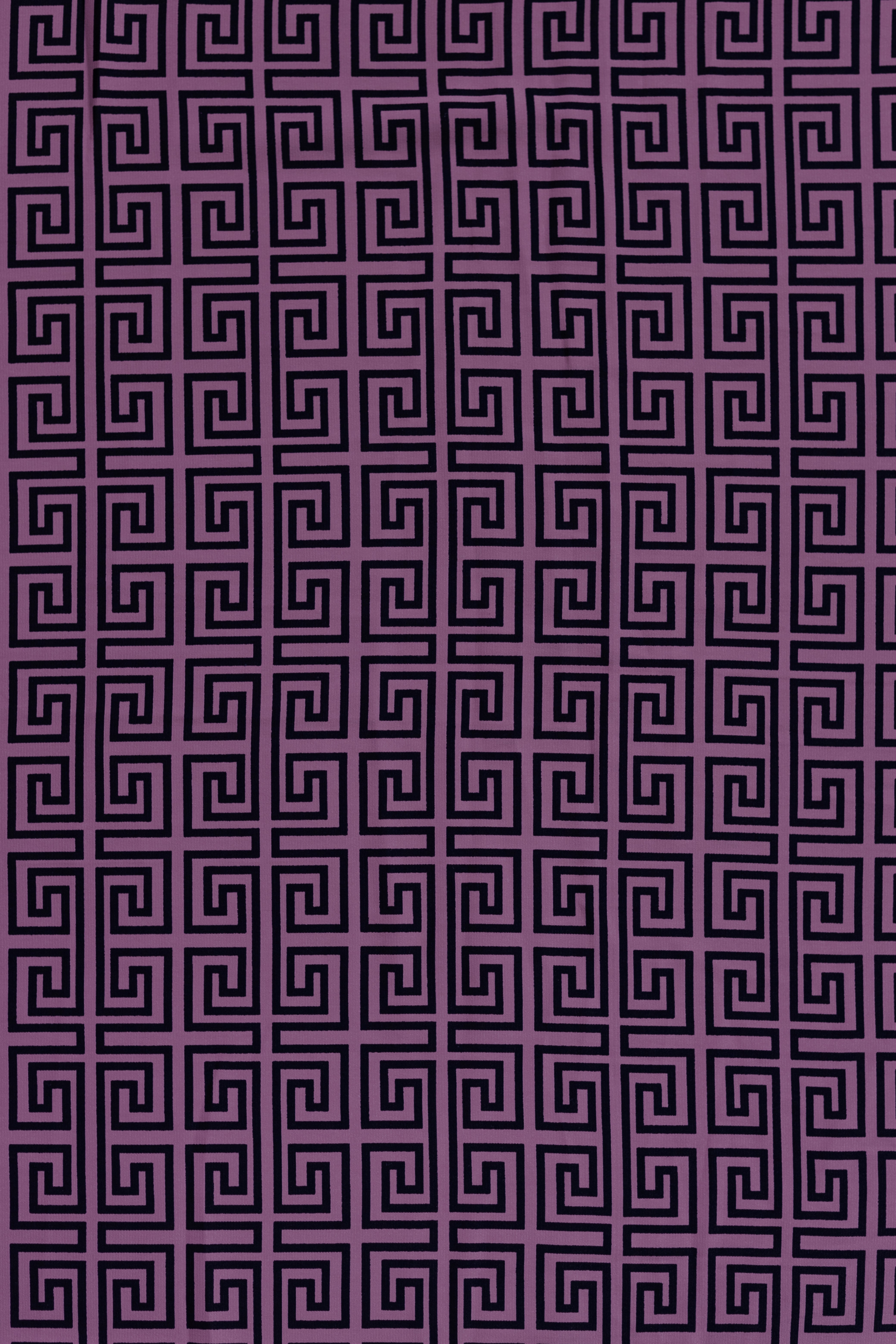 Roze Pink & Black Geometric Printed Crepe Fabric