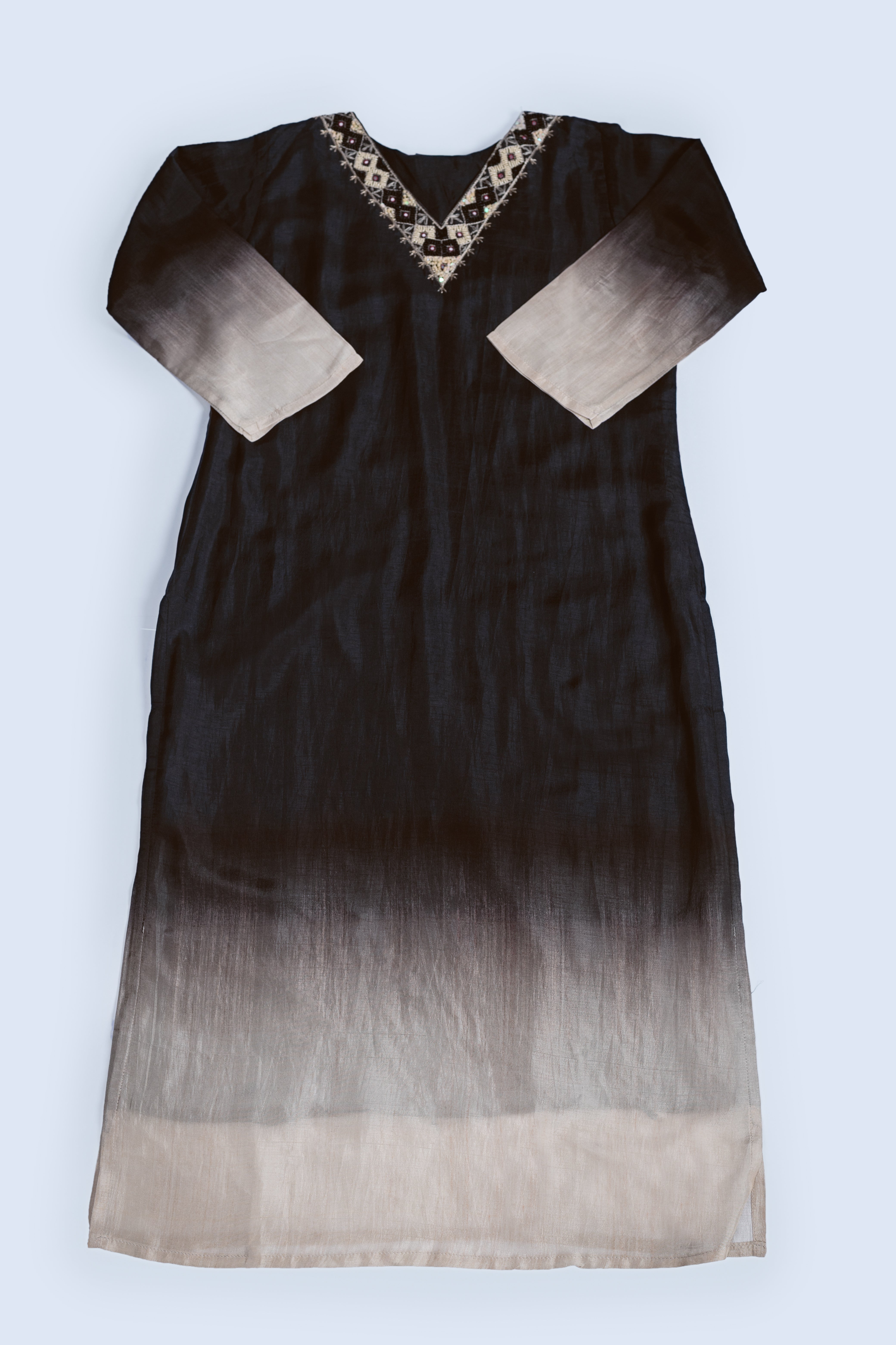 Luxe Black Ombre Readymade Suit Set