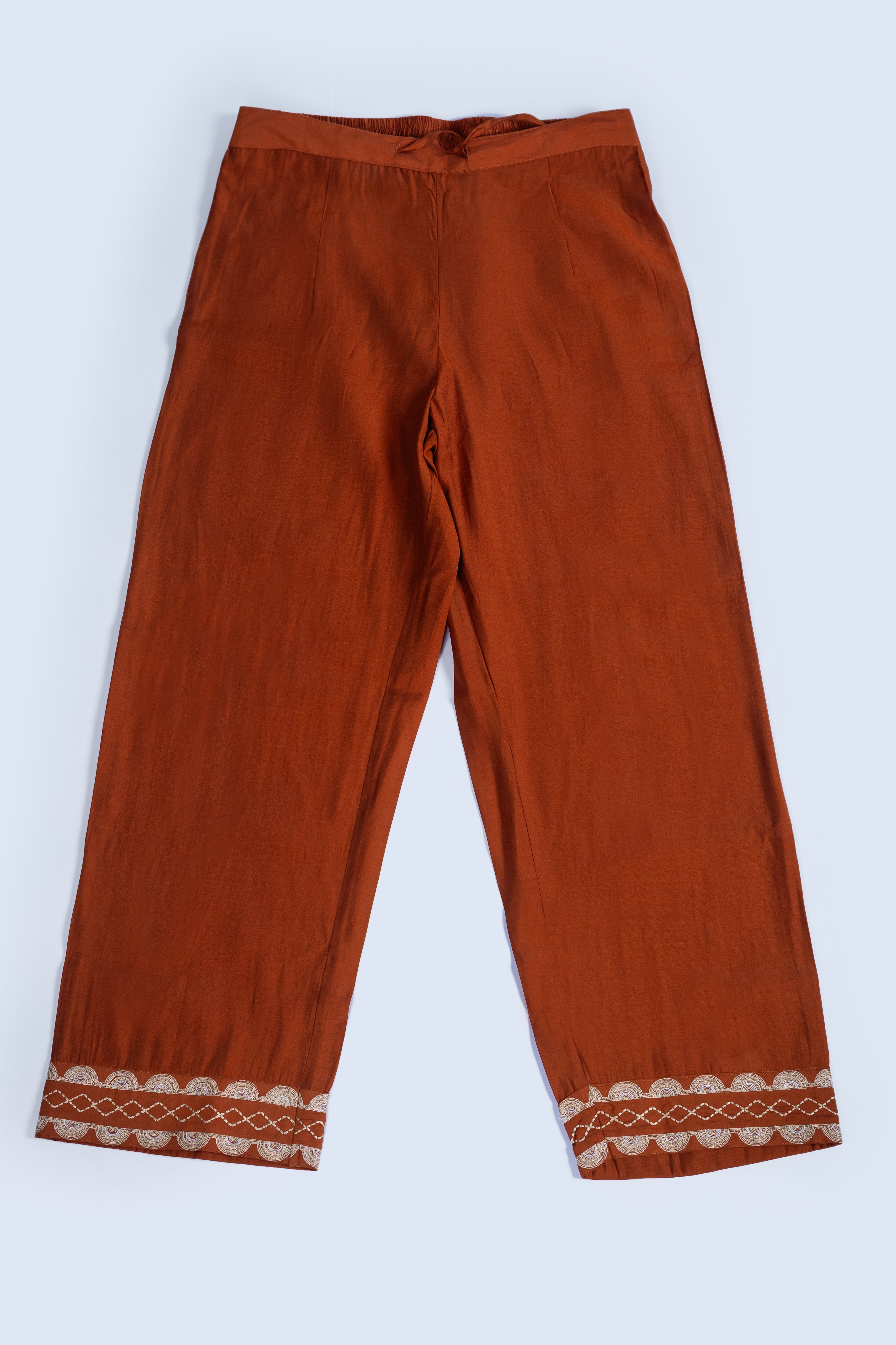 Afreen Rust Button Down Readymade Co- ord Set