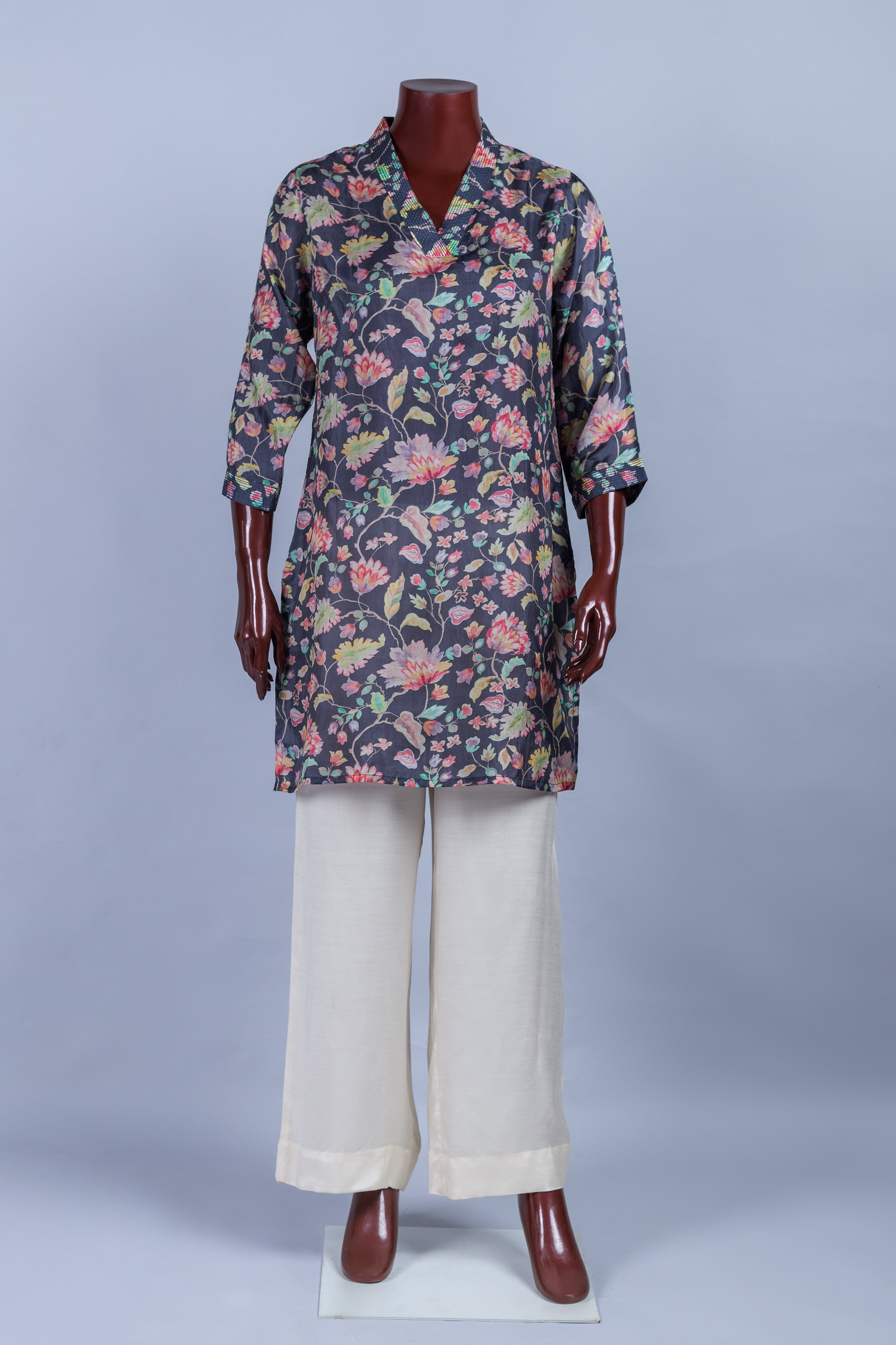 Afreen Blue Floral Print Set