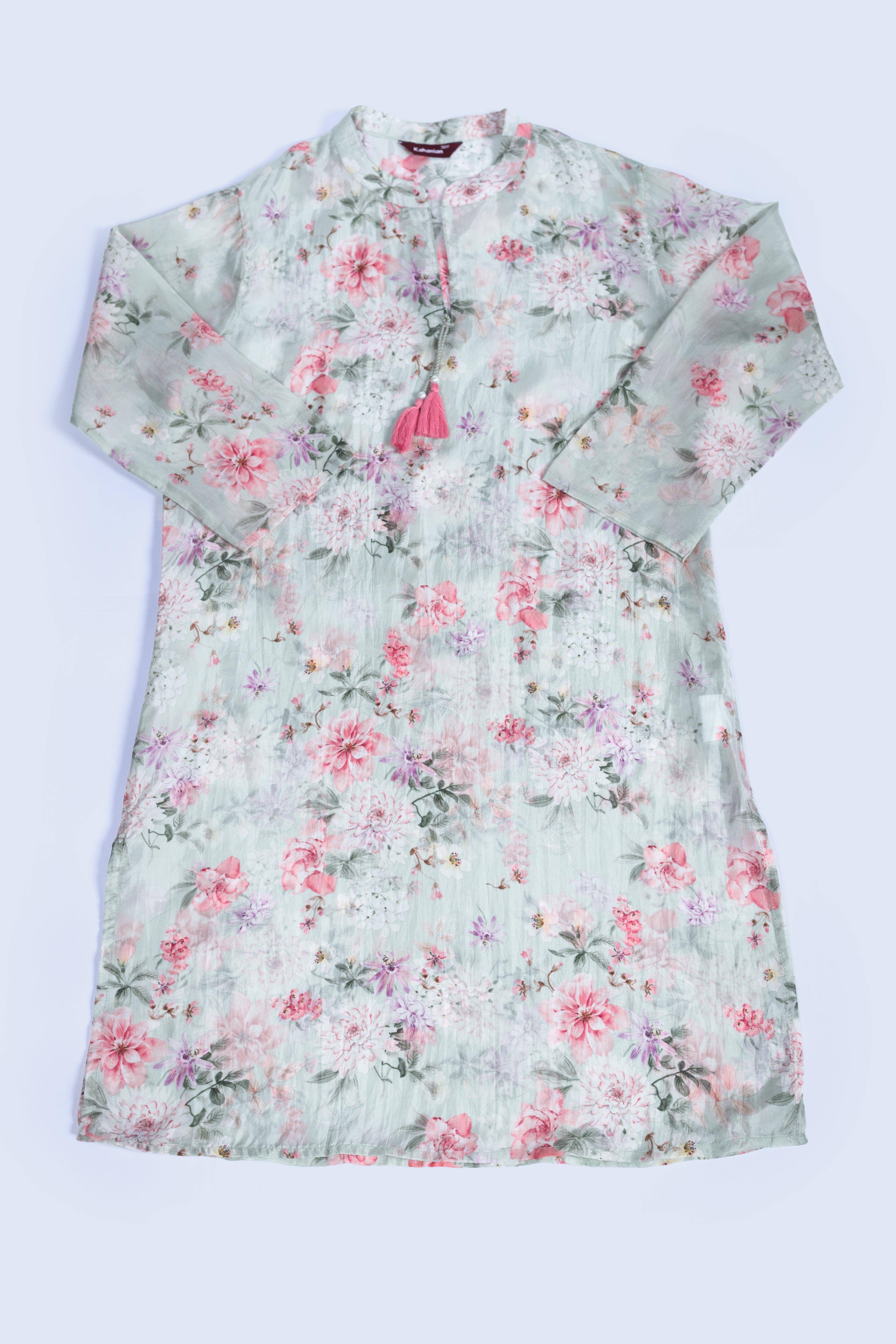 Afreen Pista Green Floral Print Set