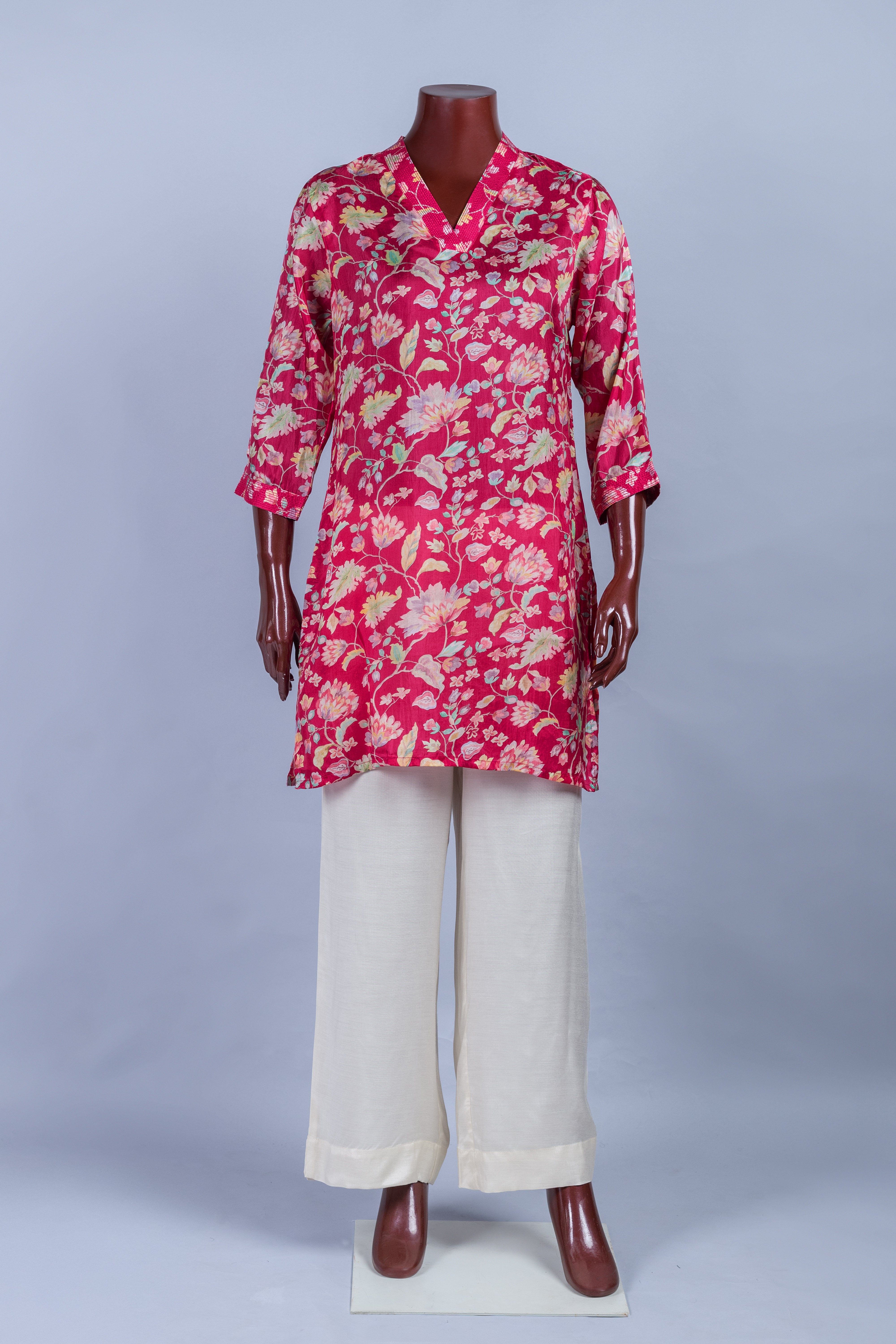 Afreen Pink Floral Print Readymade Set