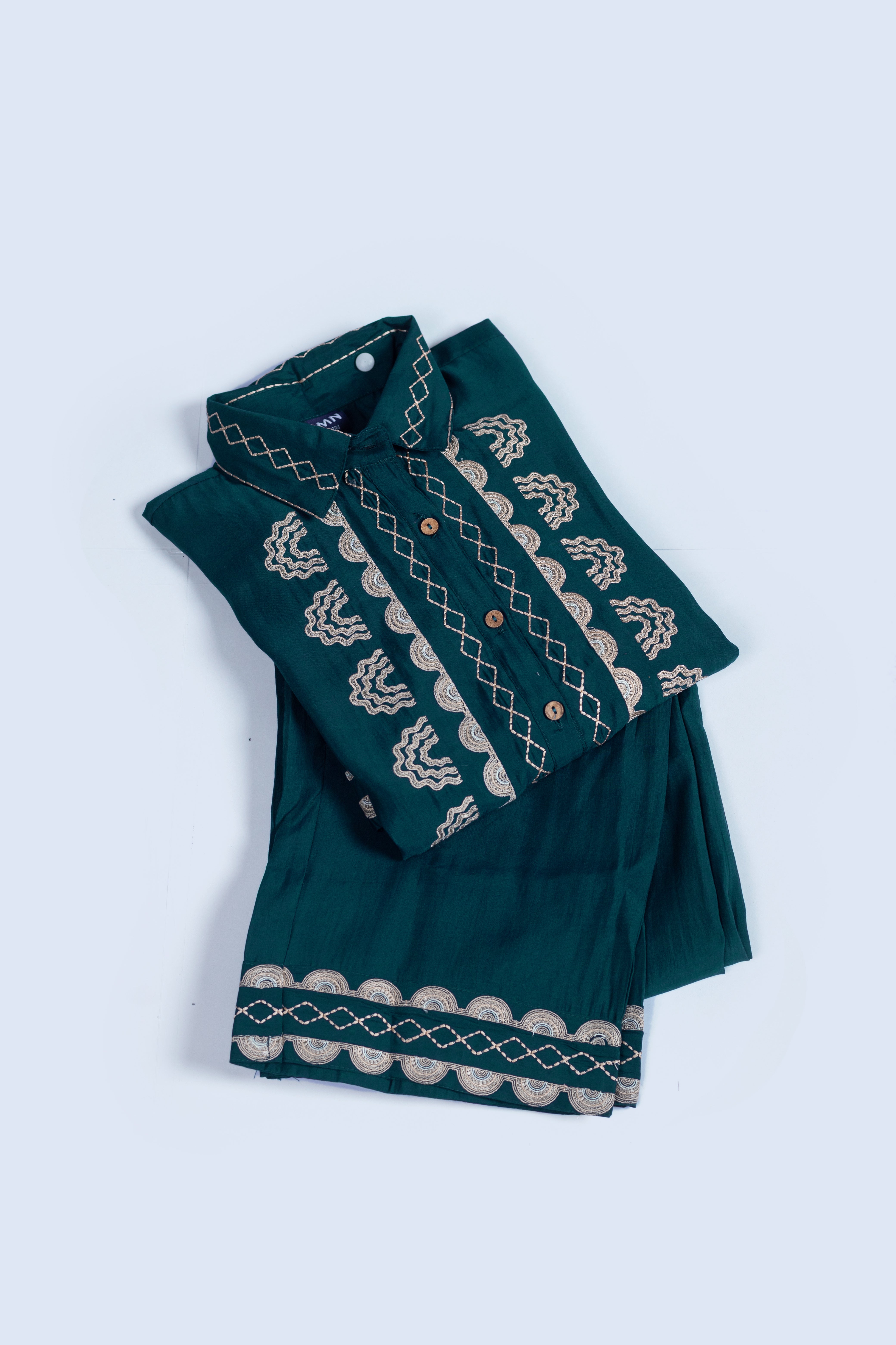 Afreen Blue Button-Down Co-ord set