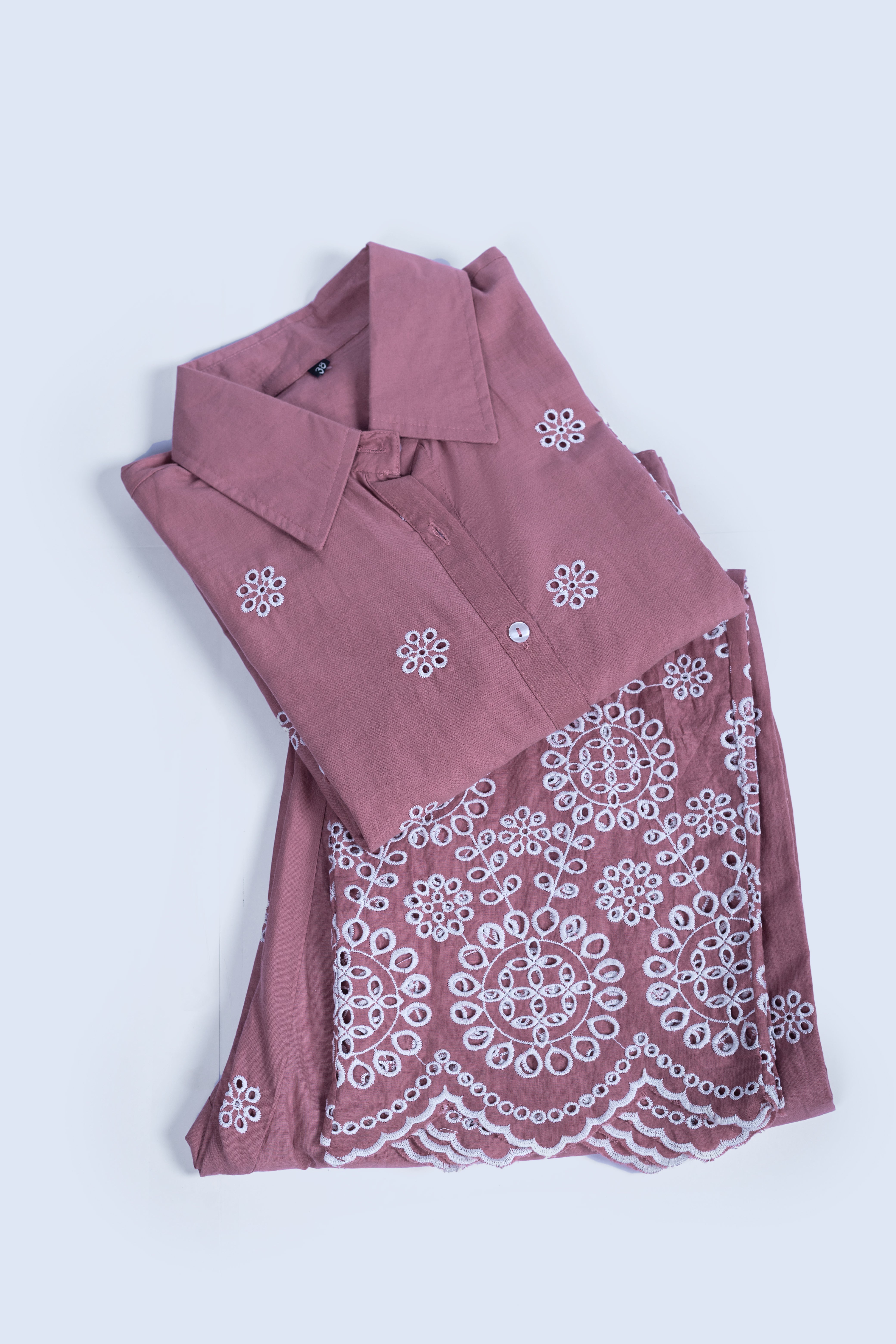 Afreen Pink Cotton Co-ord Set