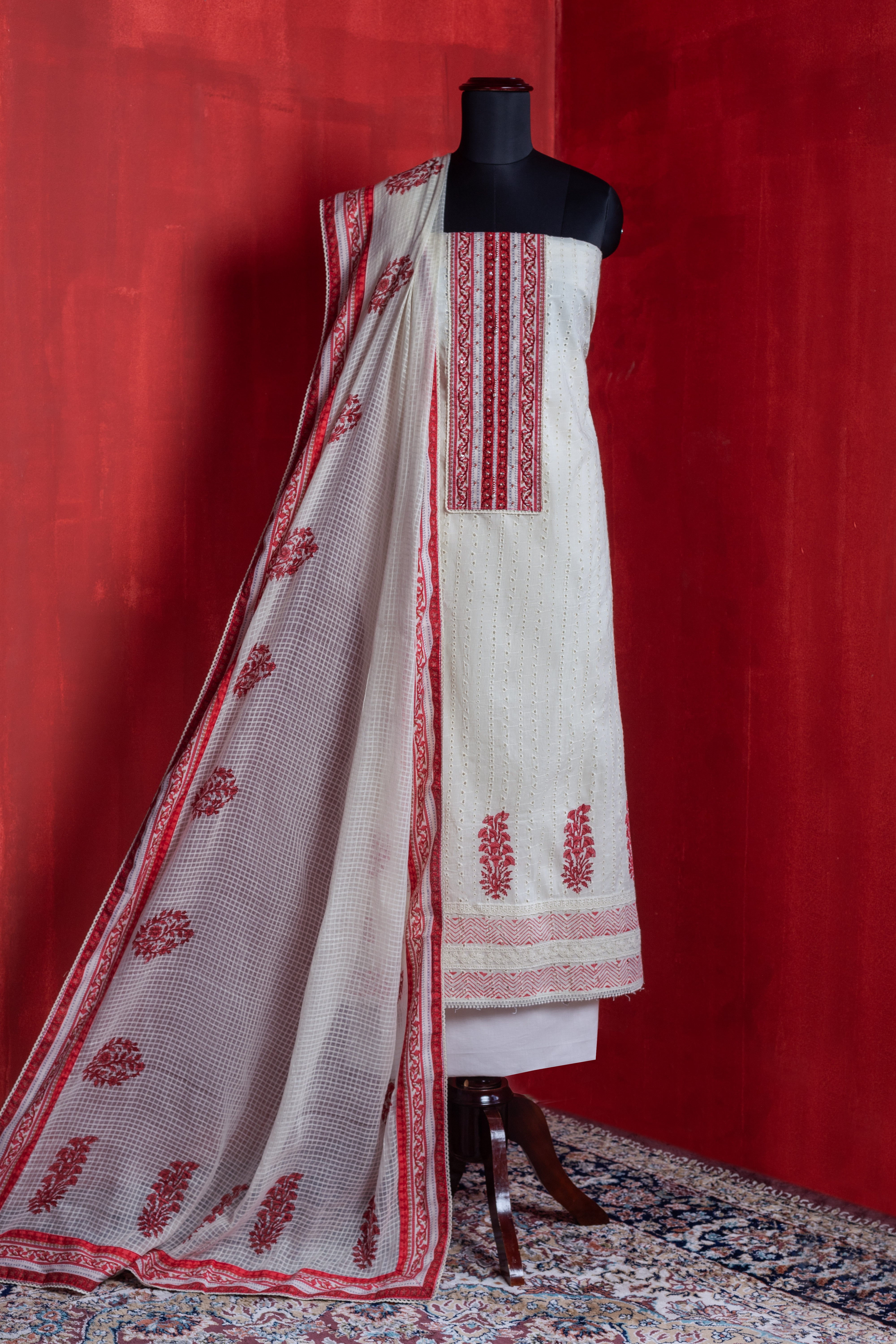 Afreen Soft Schiffli Cotton Suit Set