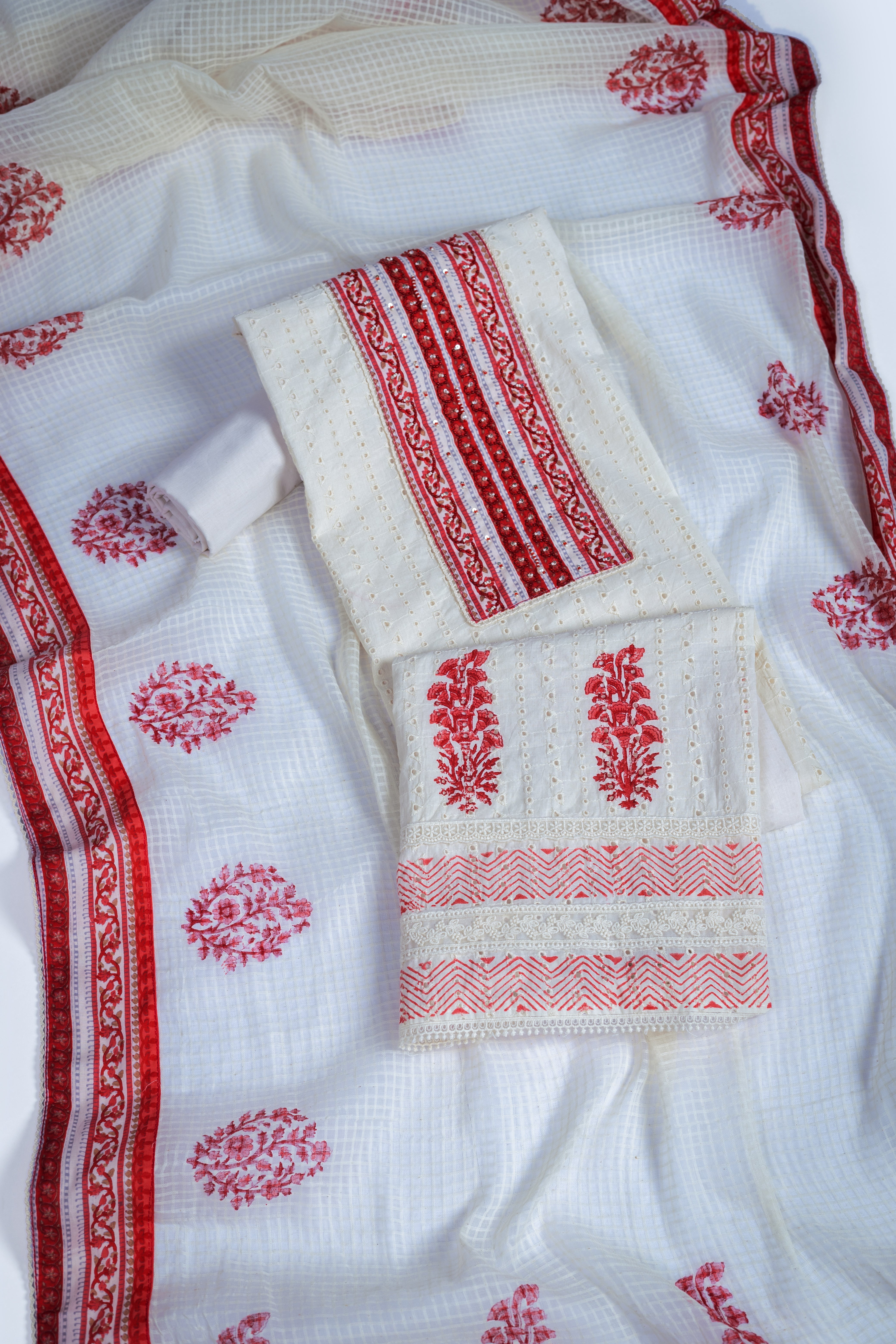 Afreen Soft Schiffli Cotton Suit Set