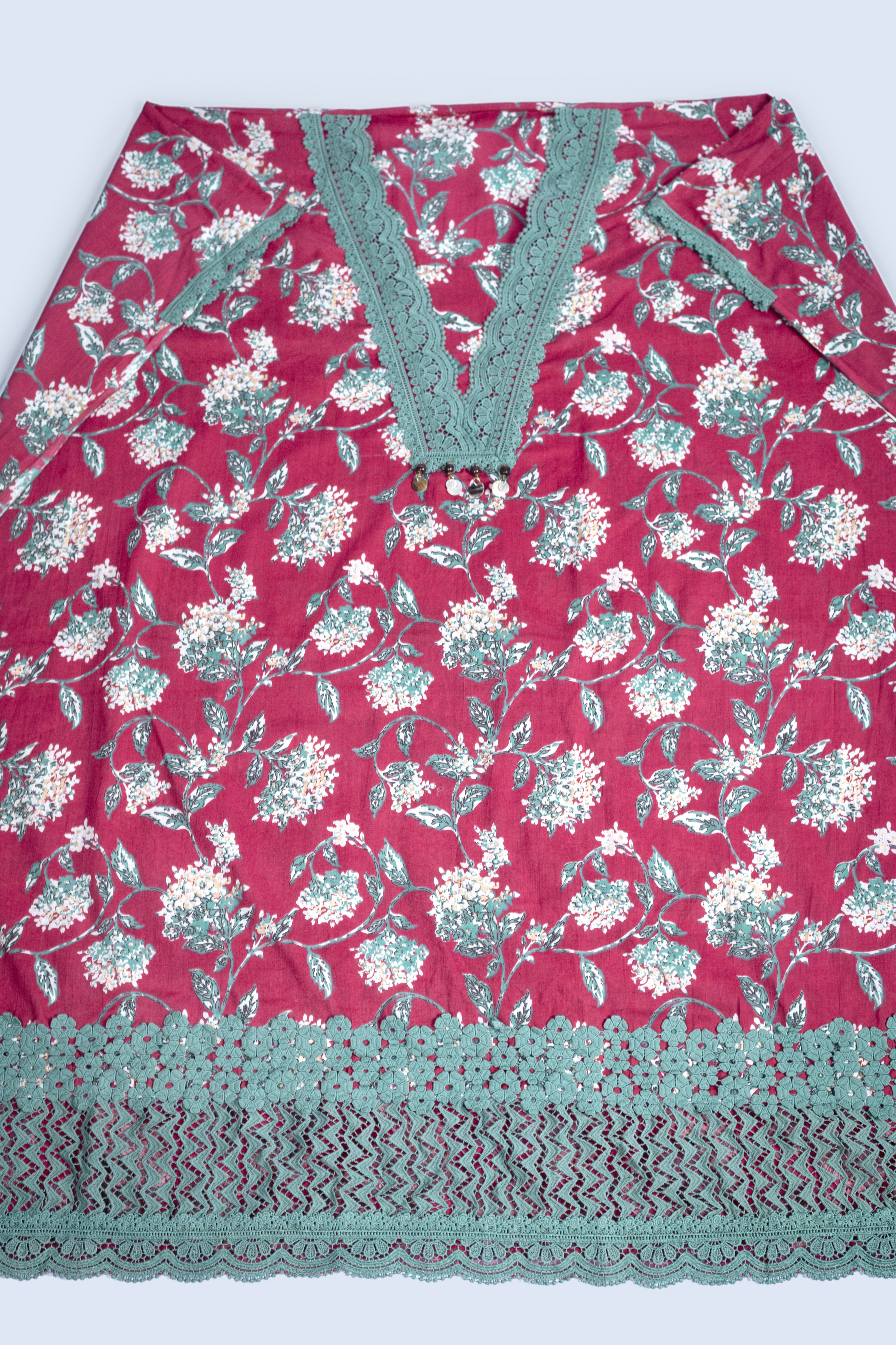 Roze Red Floral Print Suit Set