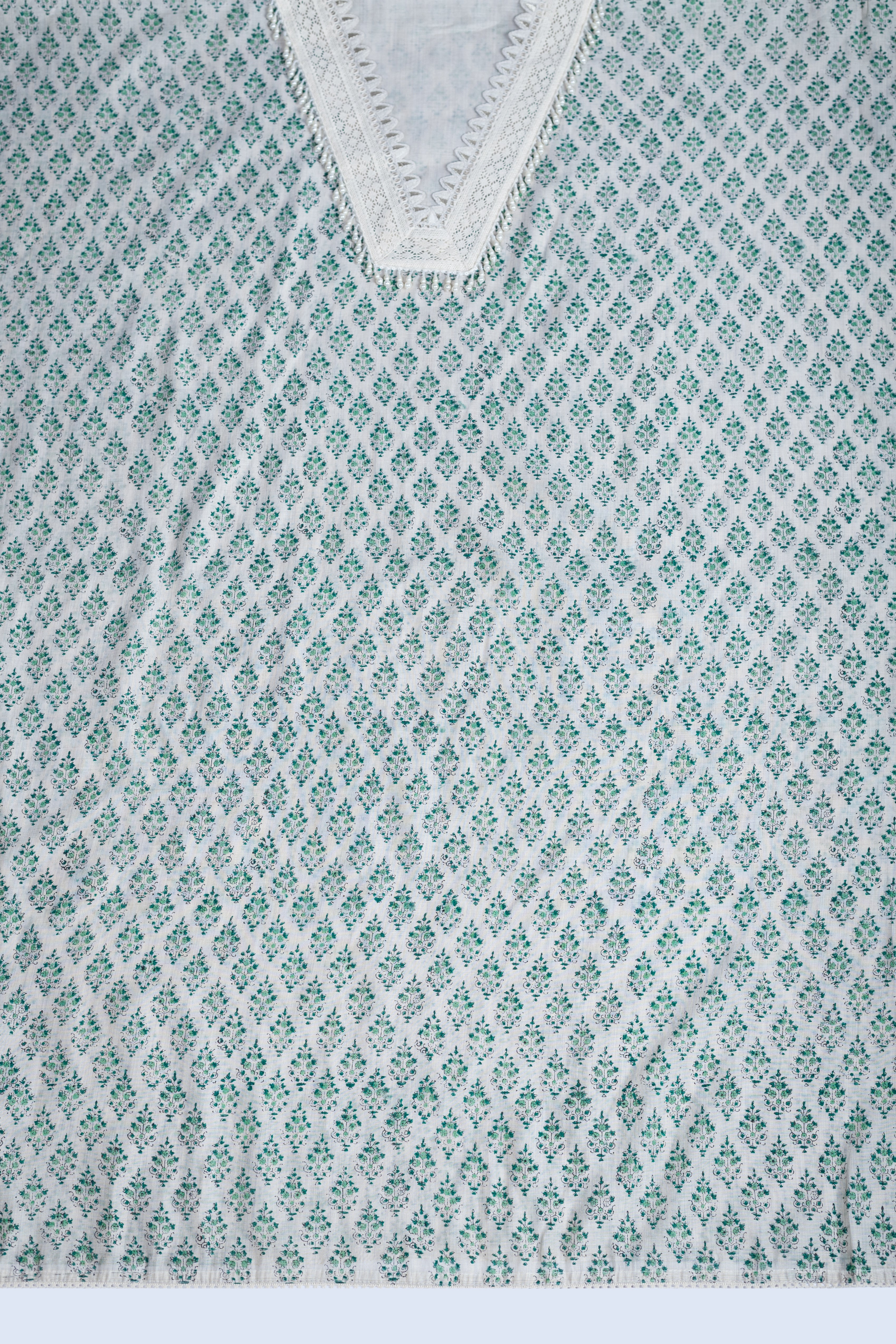 Luxe Pista Green Chanderi Printed Suit Set