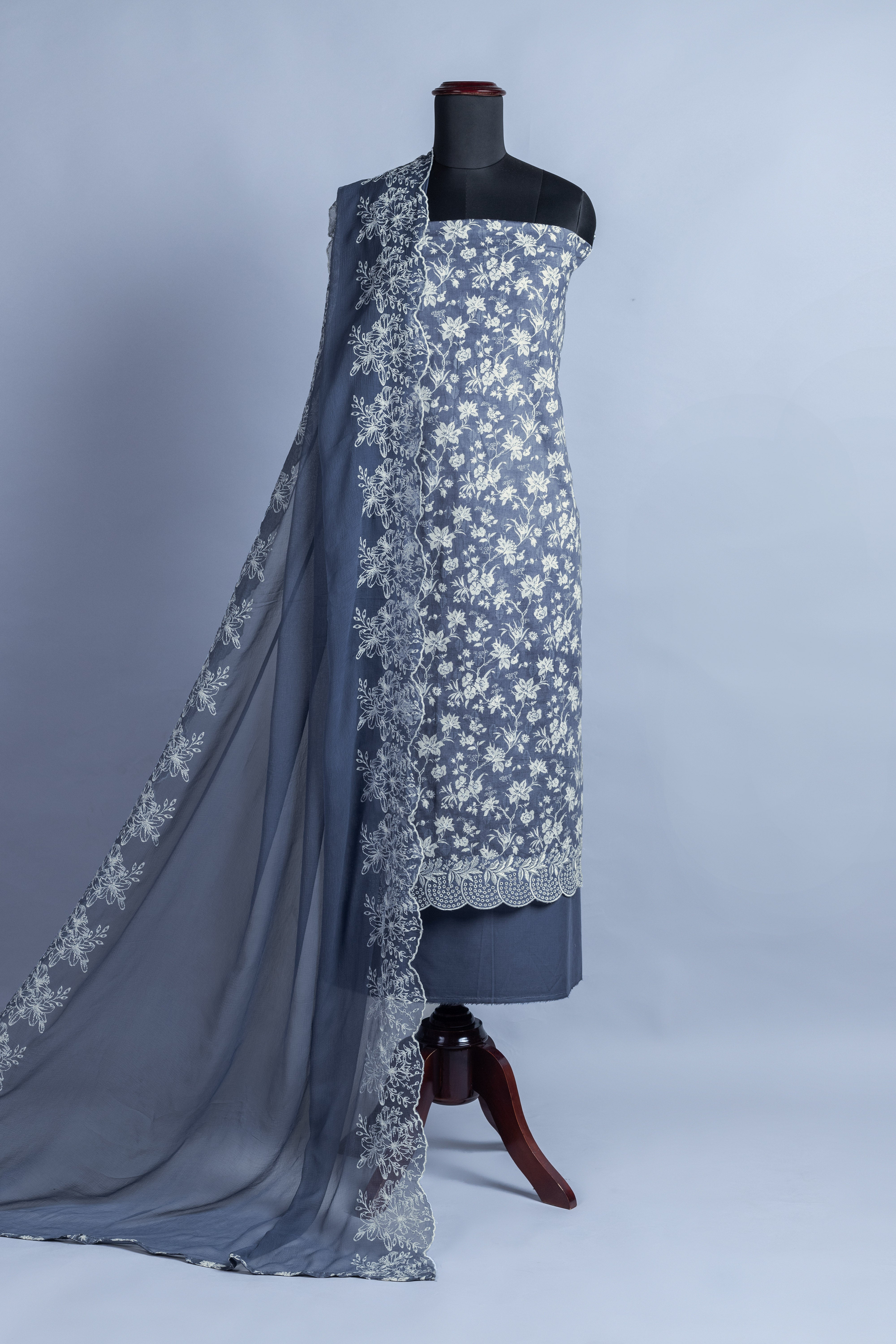 Luxe Blue Soft Cotton Suit Set