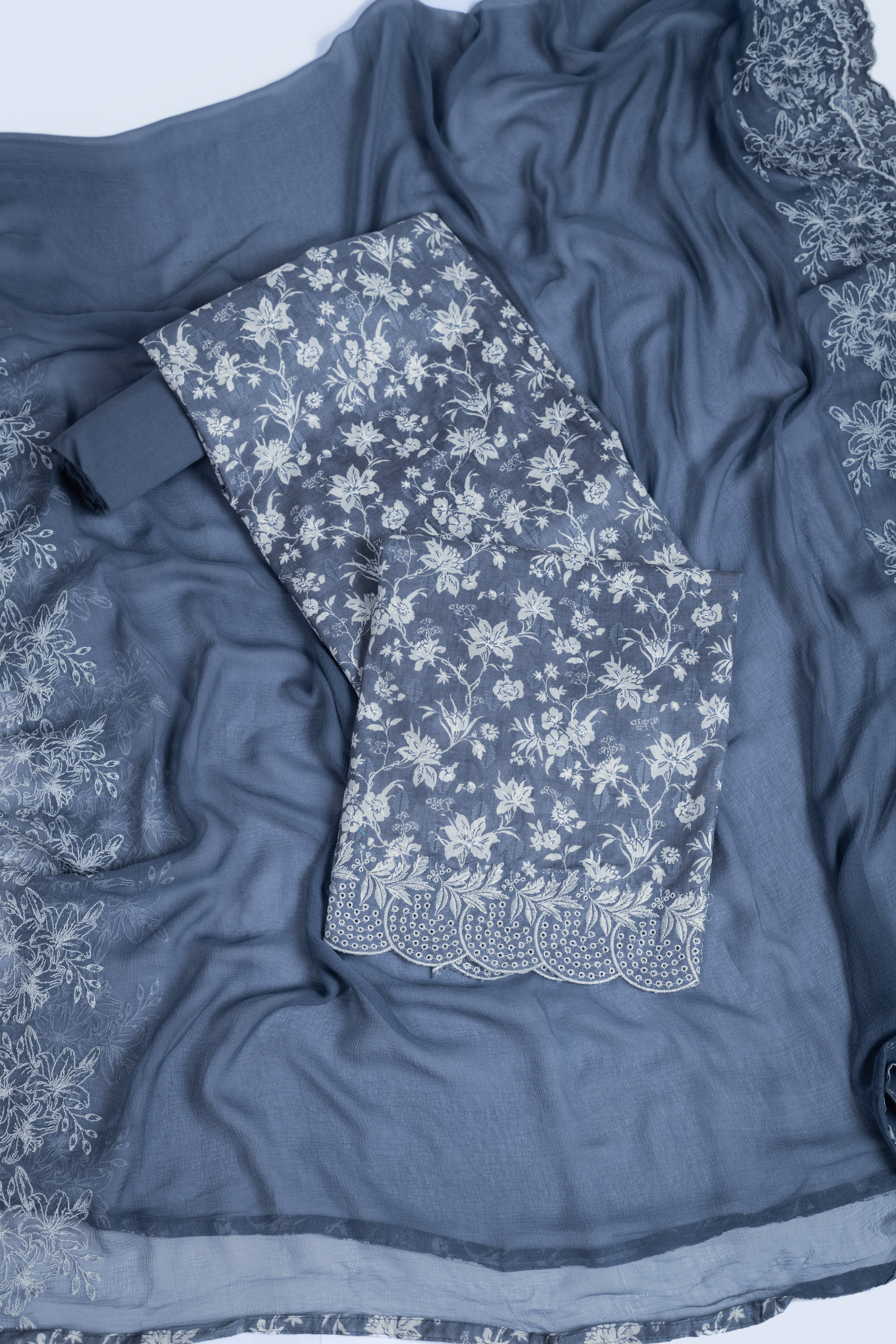 Luxe Blue Soft Cotton Suit Set