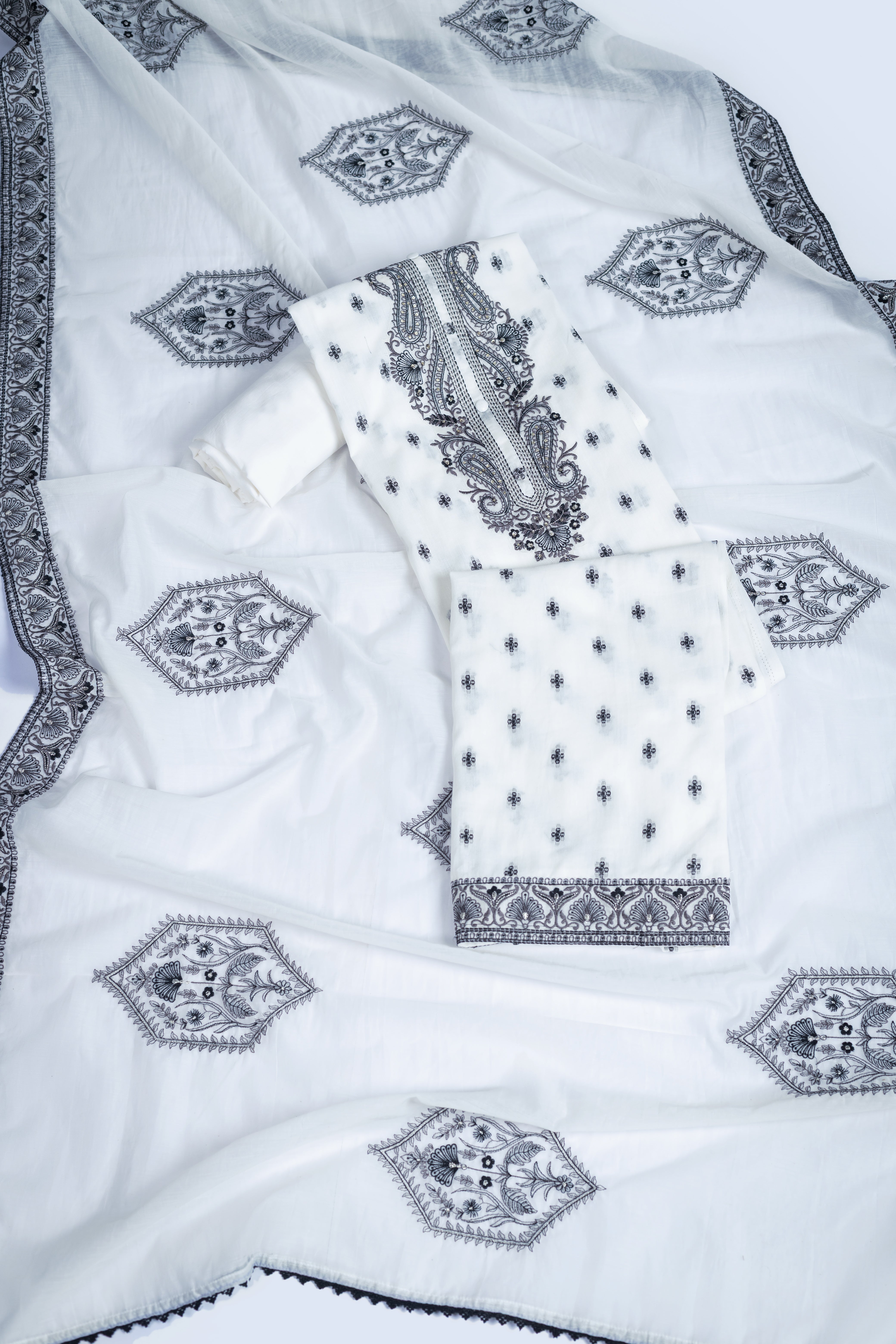 Roze Soft Cotton Unstitched Suit Set