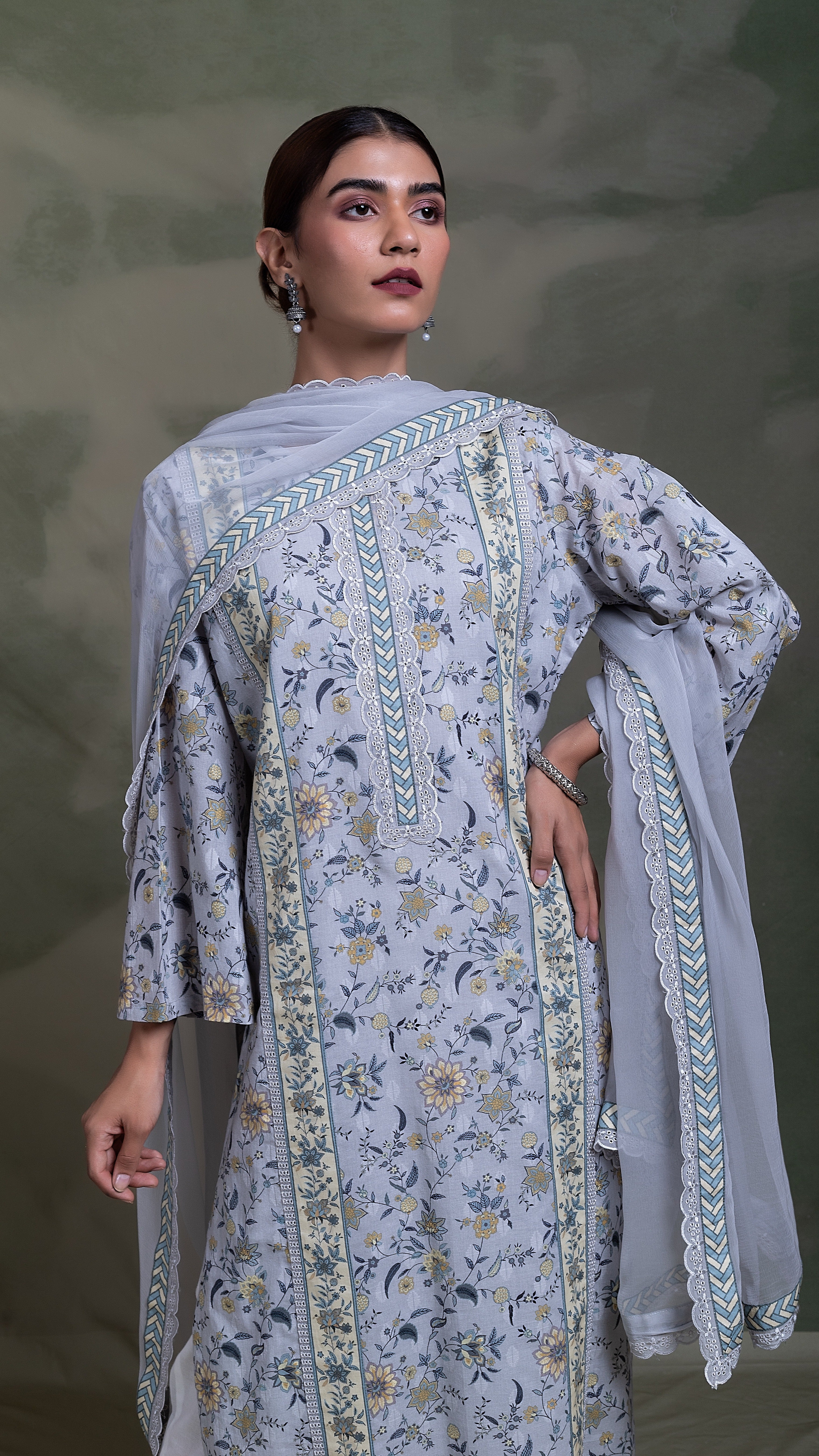 Afreen Multi Color Floral Print Suit Set