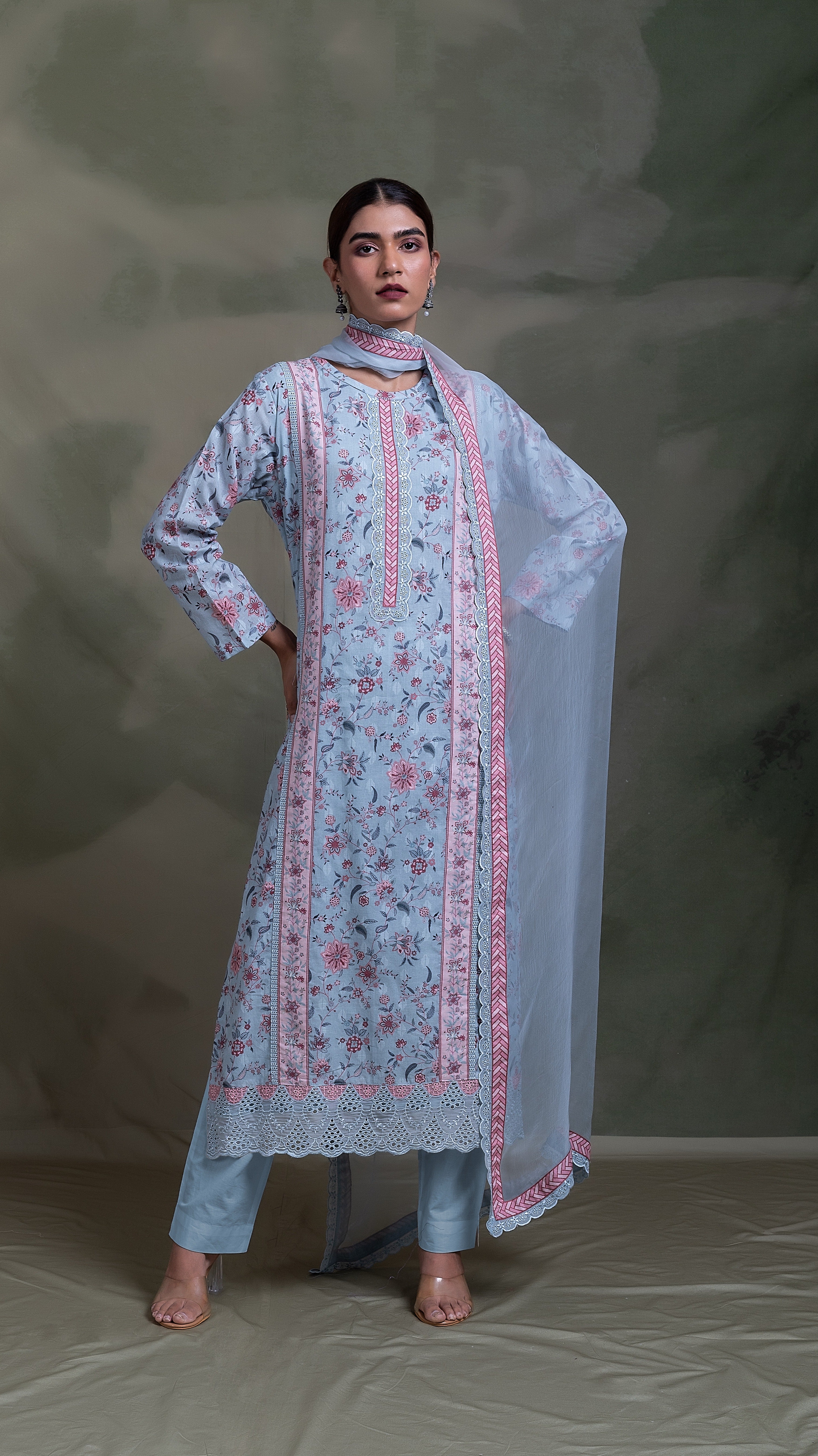 Afreen Multi Color Floral Print Suit Set