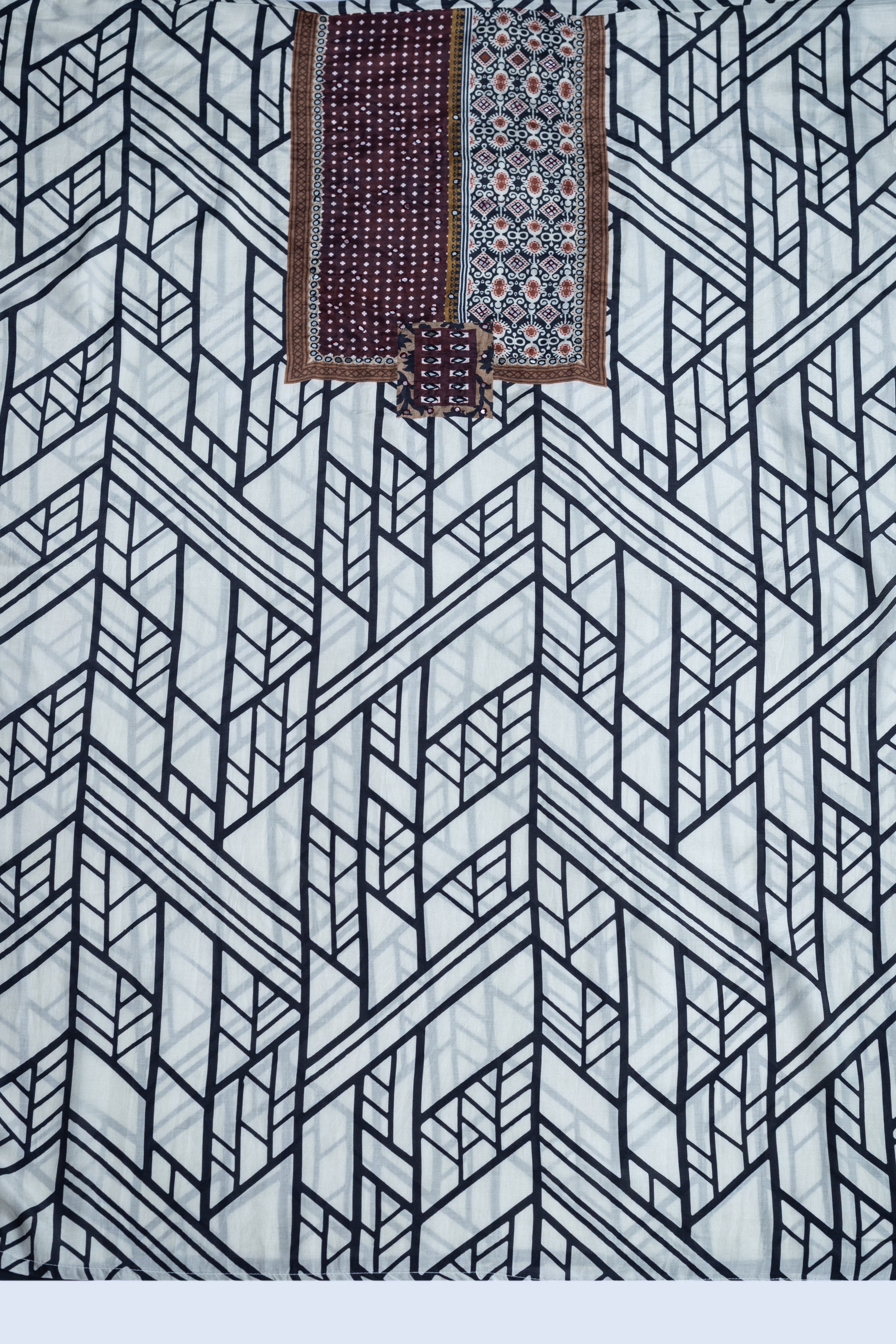 Roze Black & White Muslin Suit Set