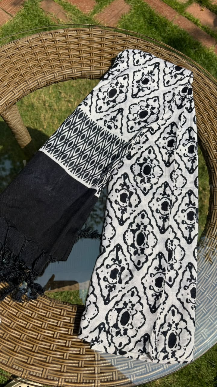 Black & White Printed Dupatta Sterling House