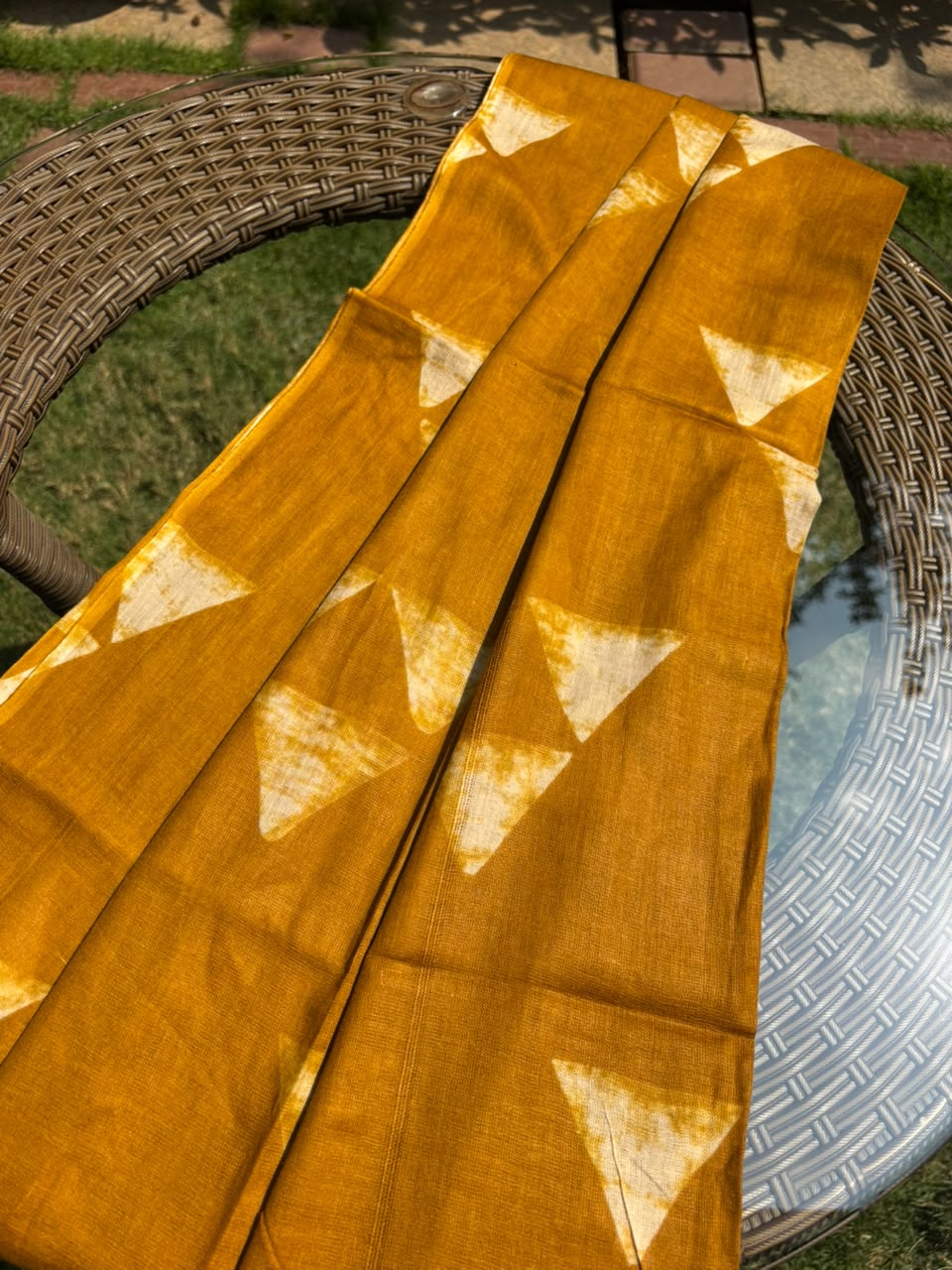 Mustard Yellow Cotton Printed Dupatta Sterling House