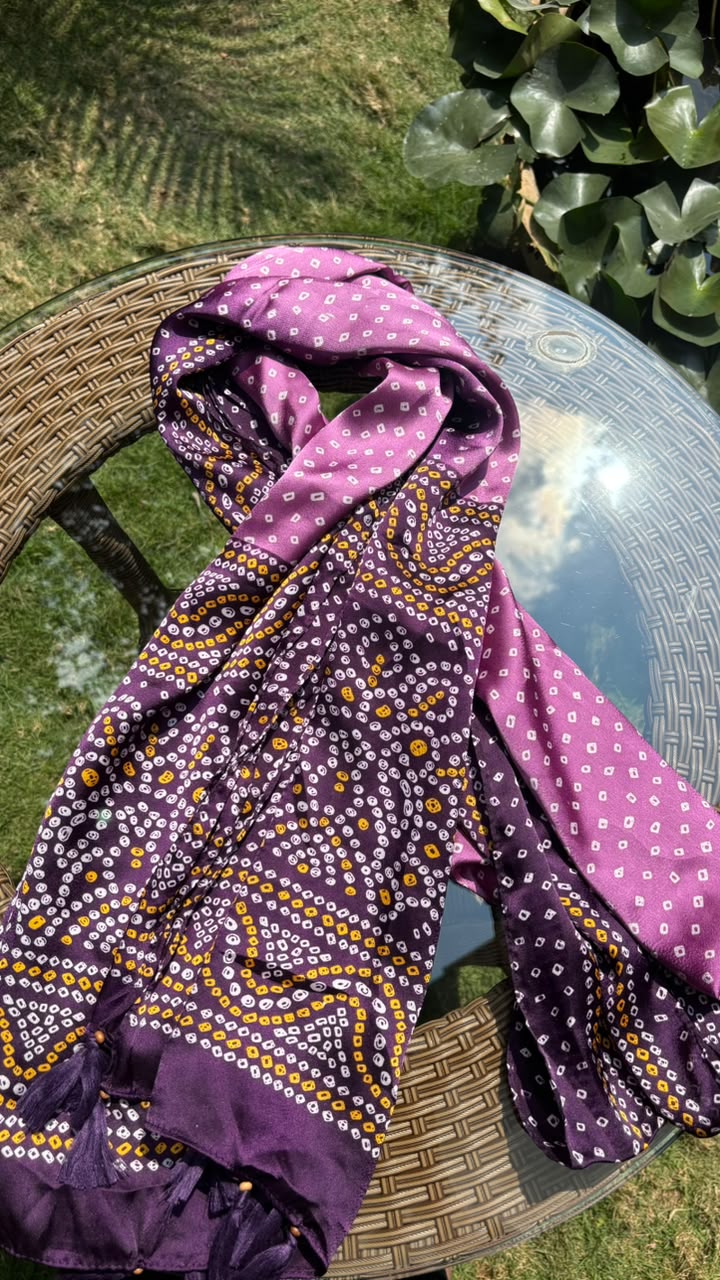 Purple & Lilac Bandhani Modal Dupatta