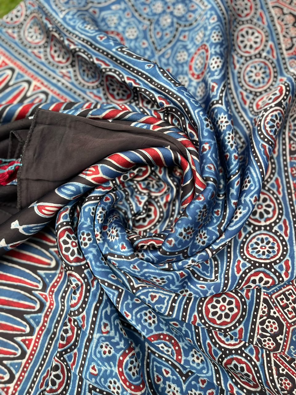 Luxe Modal Satin Ajrak Dupatta Sterling House