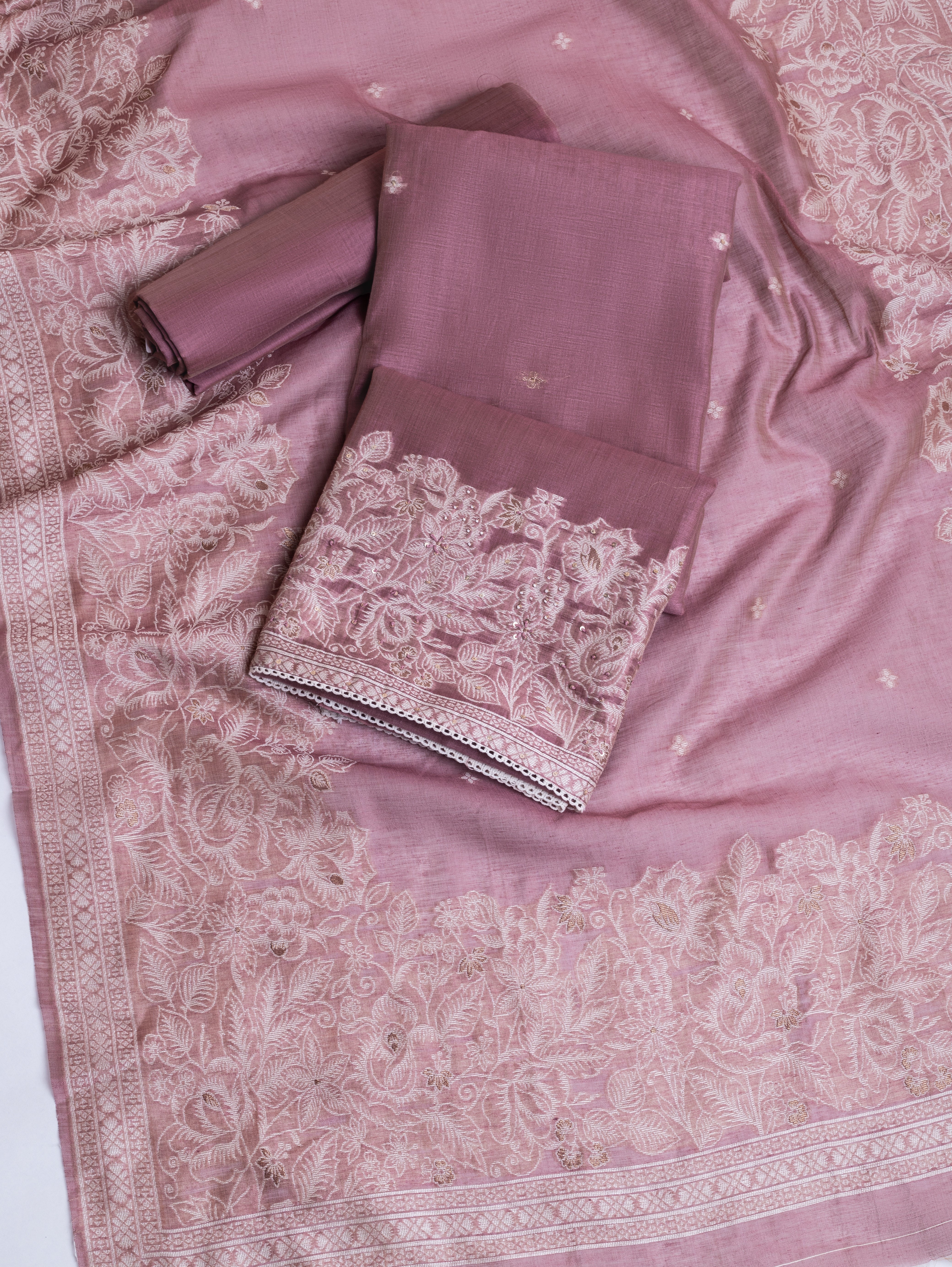 Afreen Pink Linen Cotton Blend Suit Set