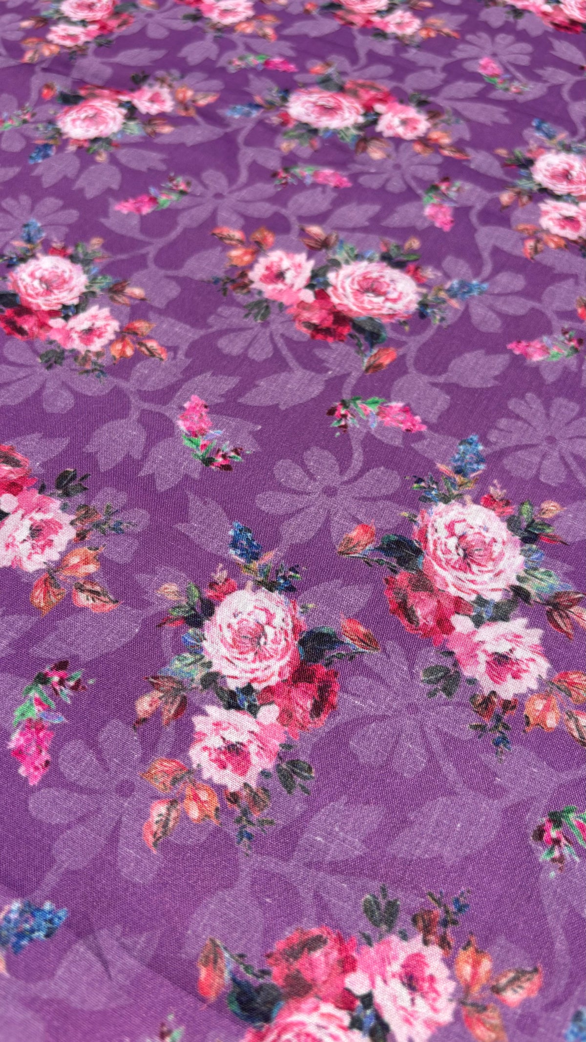 Purple Rose Floral Fabric Sterling House