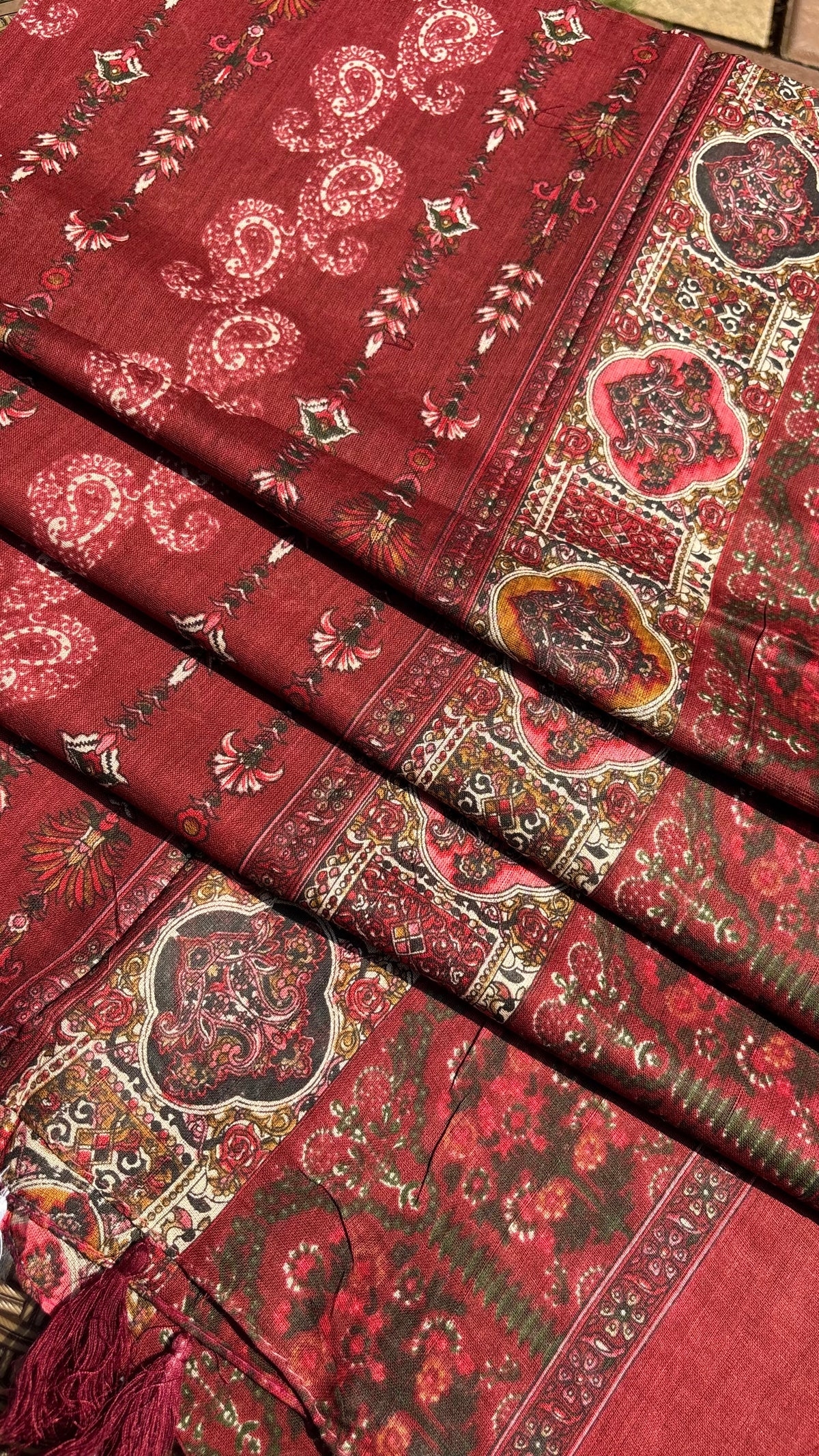 Red Printed Cotton Dupatta Sterling House