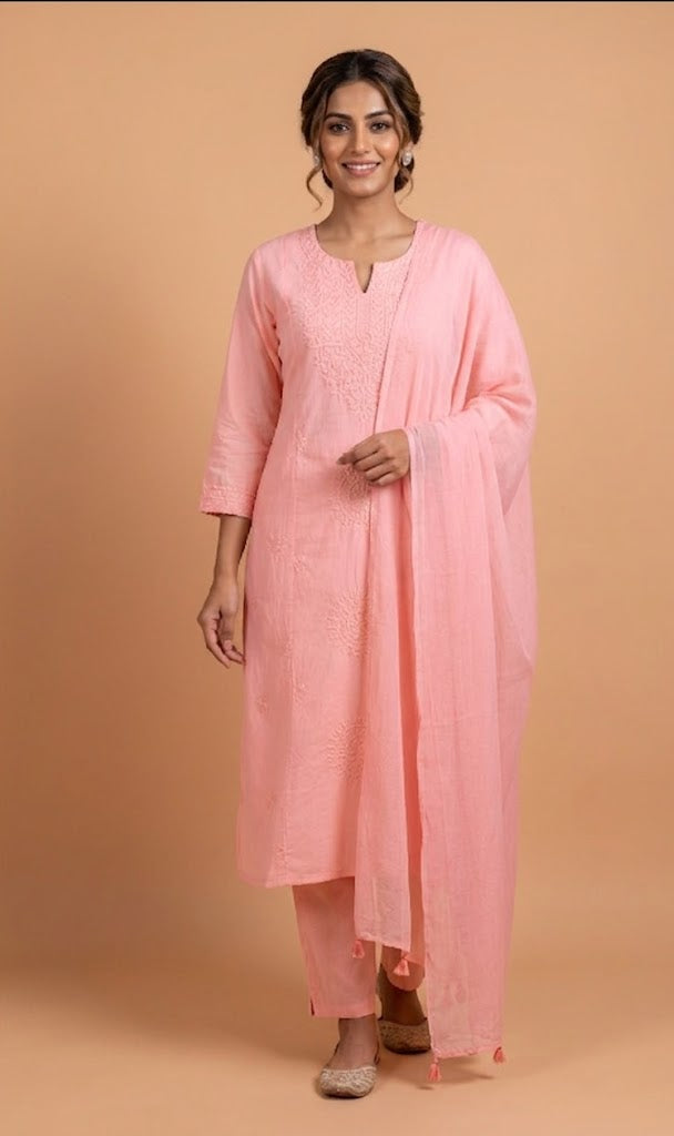 Afreen Pink Cotton Readymade set