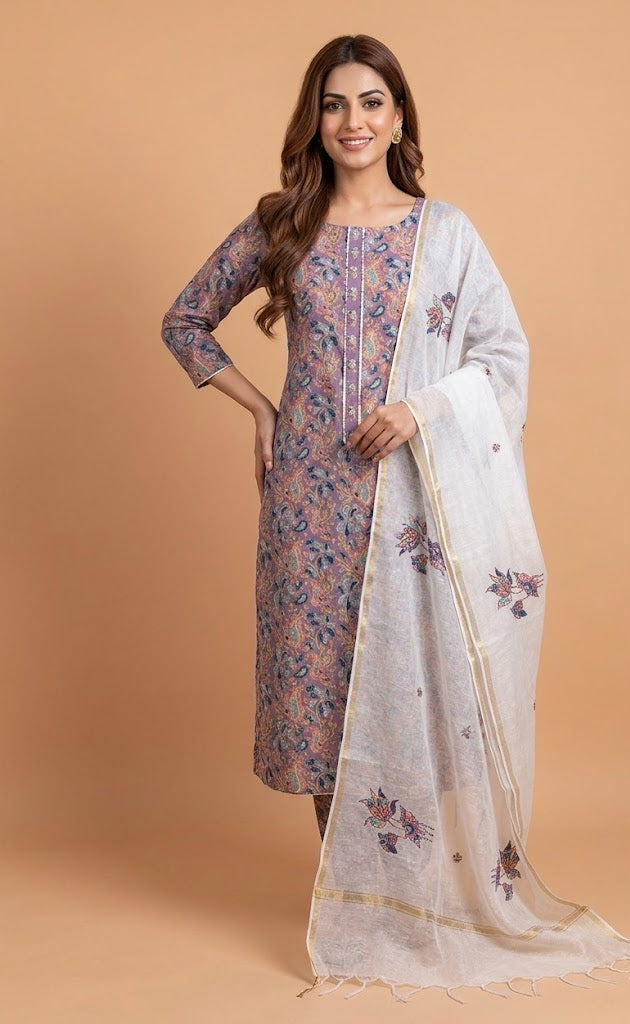 Roze Purple Unstitched suit set