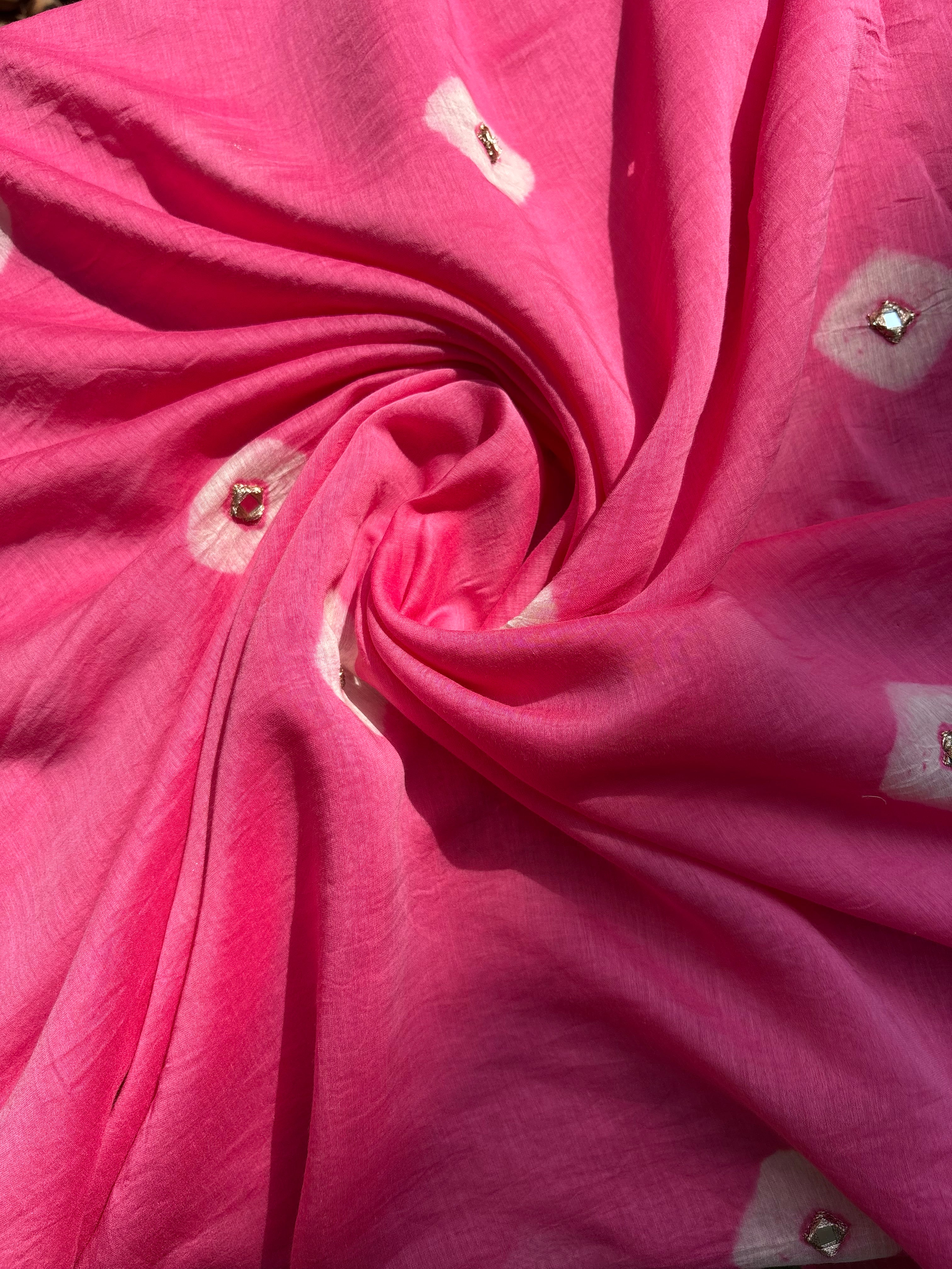 Afreen Pink Bandhani With Mirror