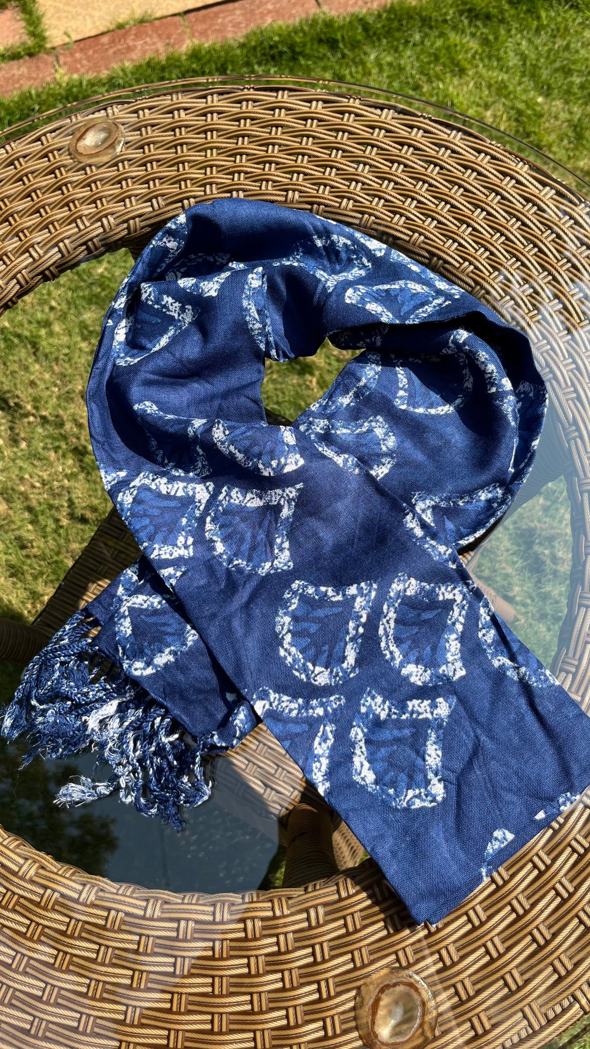 Navy Blue Printed Dupatta Sterling House