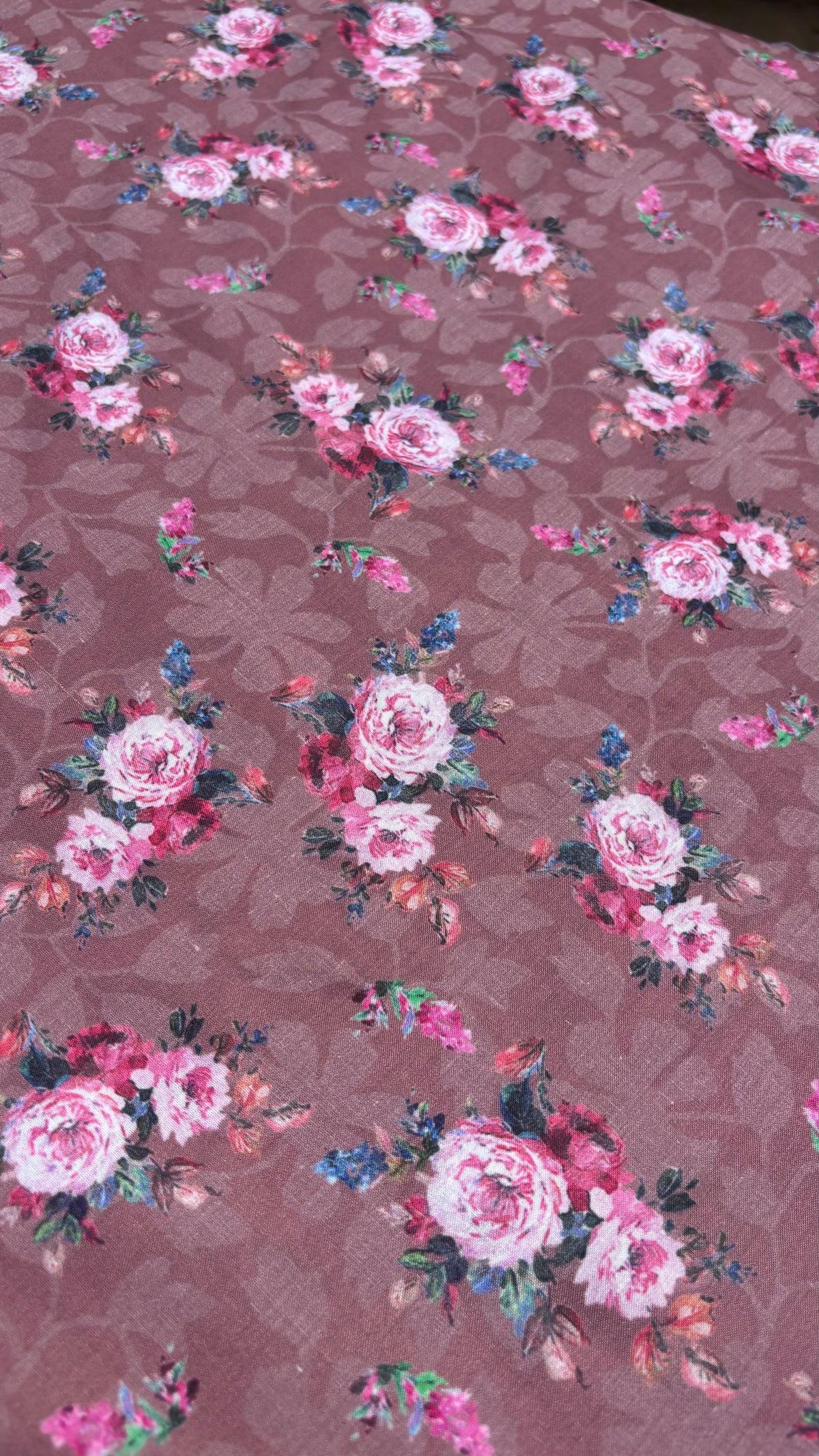 Almond Pink Rose Floral Fabric Sterling House