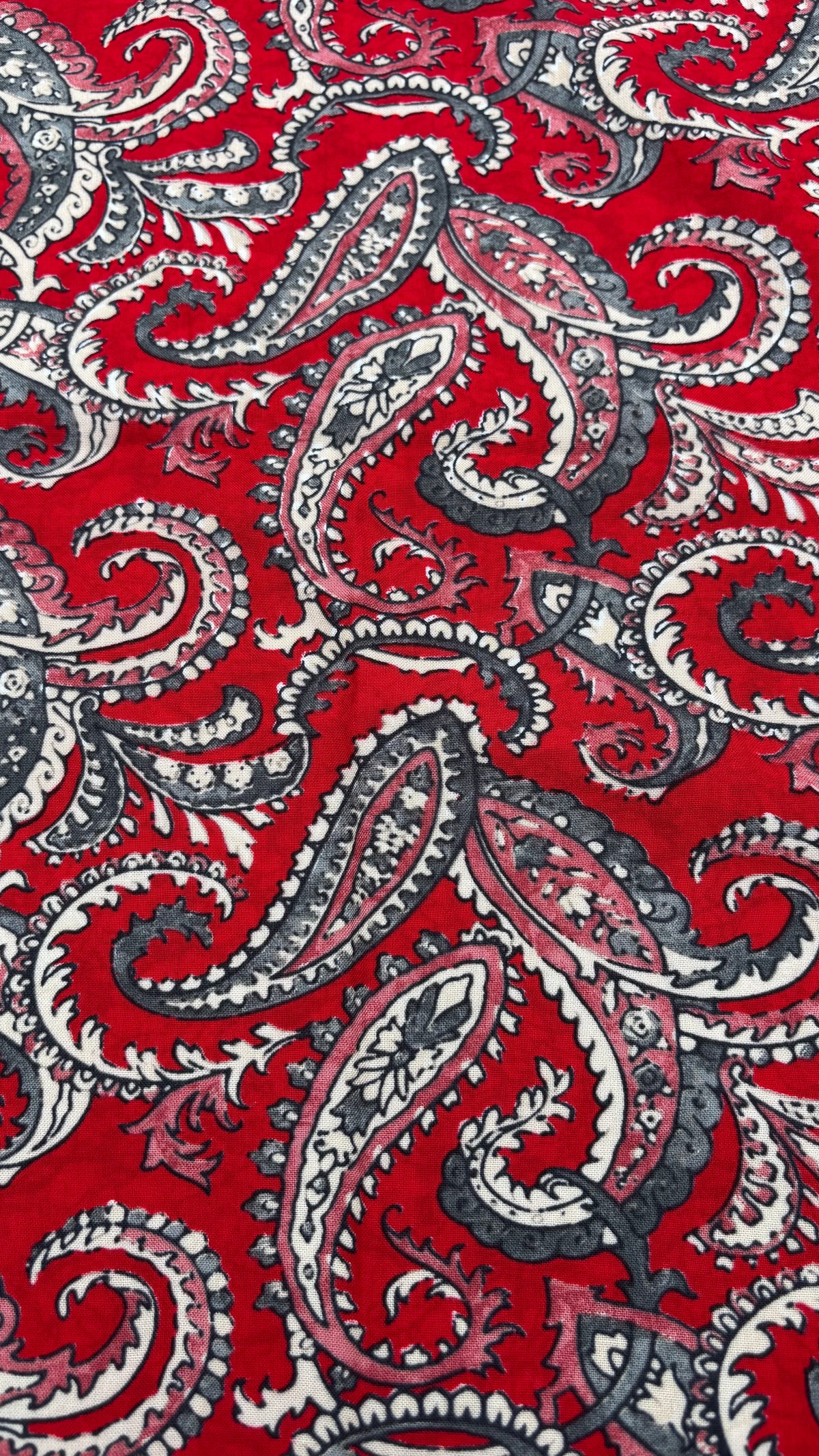 Red Muslin Paisley Fabric Sterling House