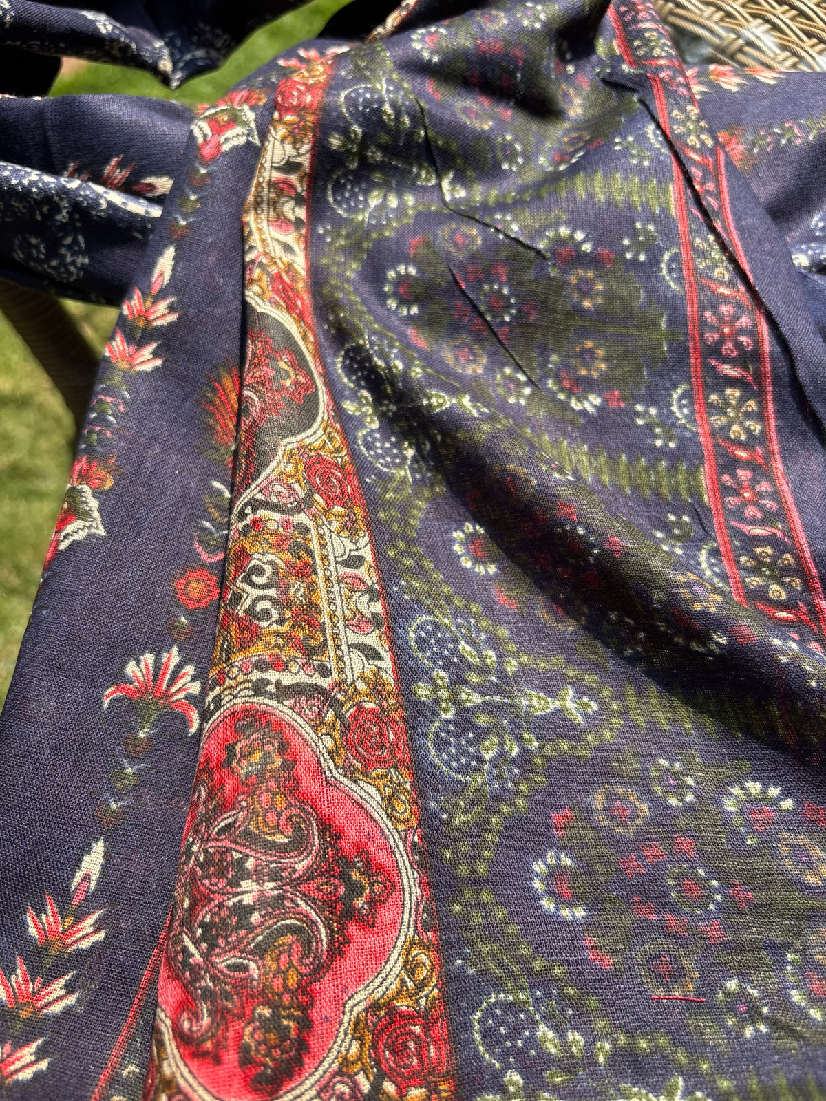 Navy Blue Printed Cotton Dupatta Sterling House