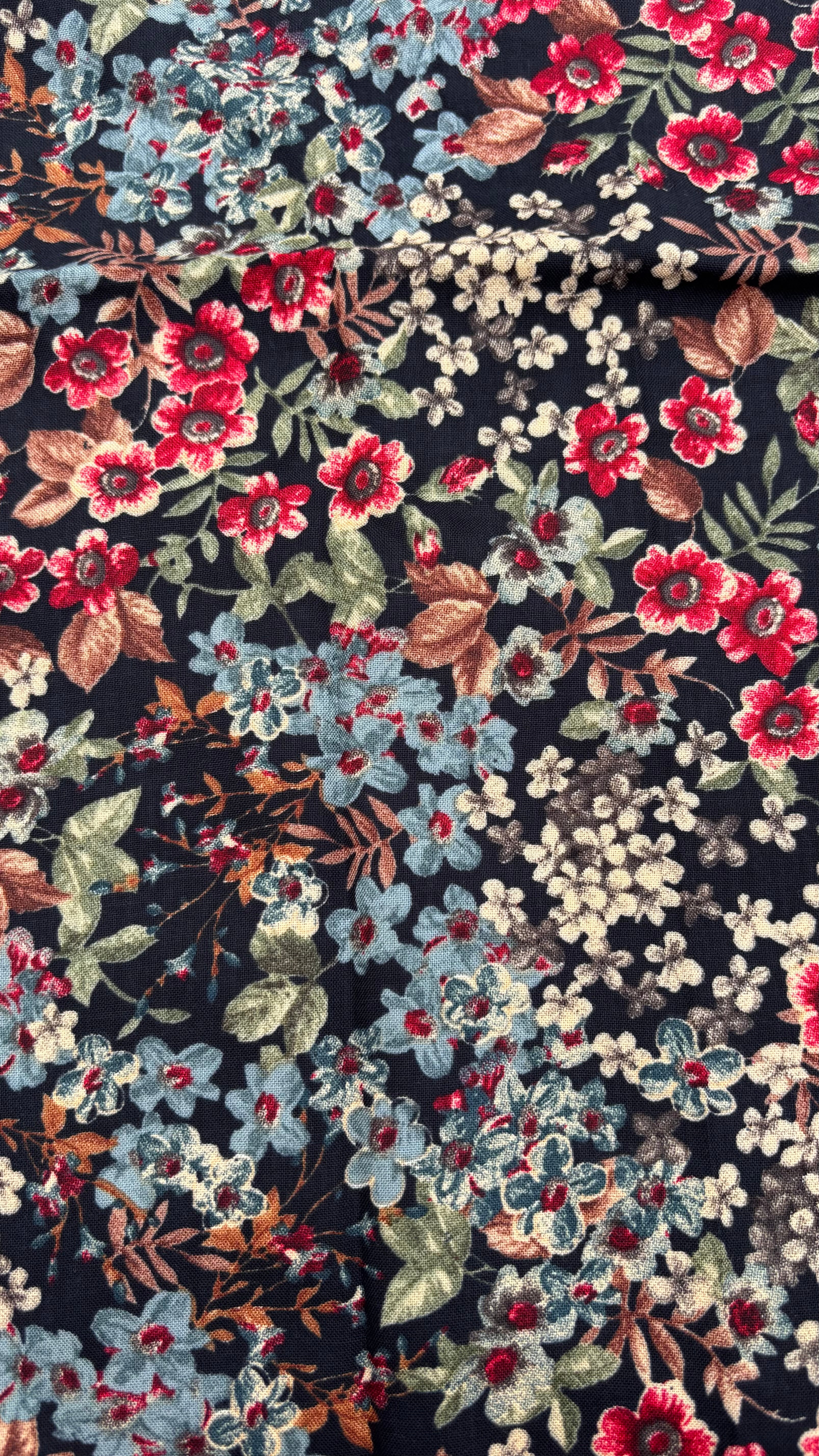 Black Muslin Floral Fabric Sterling House