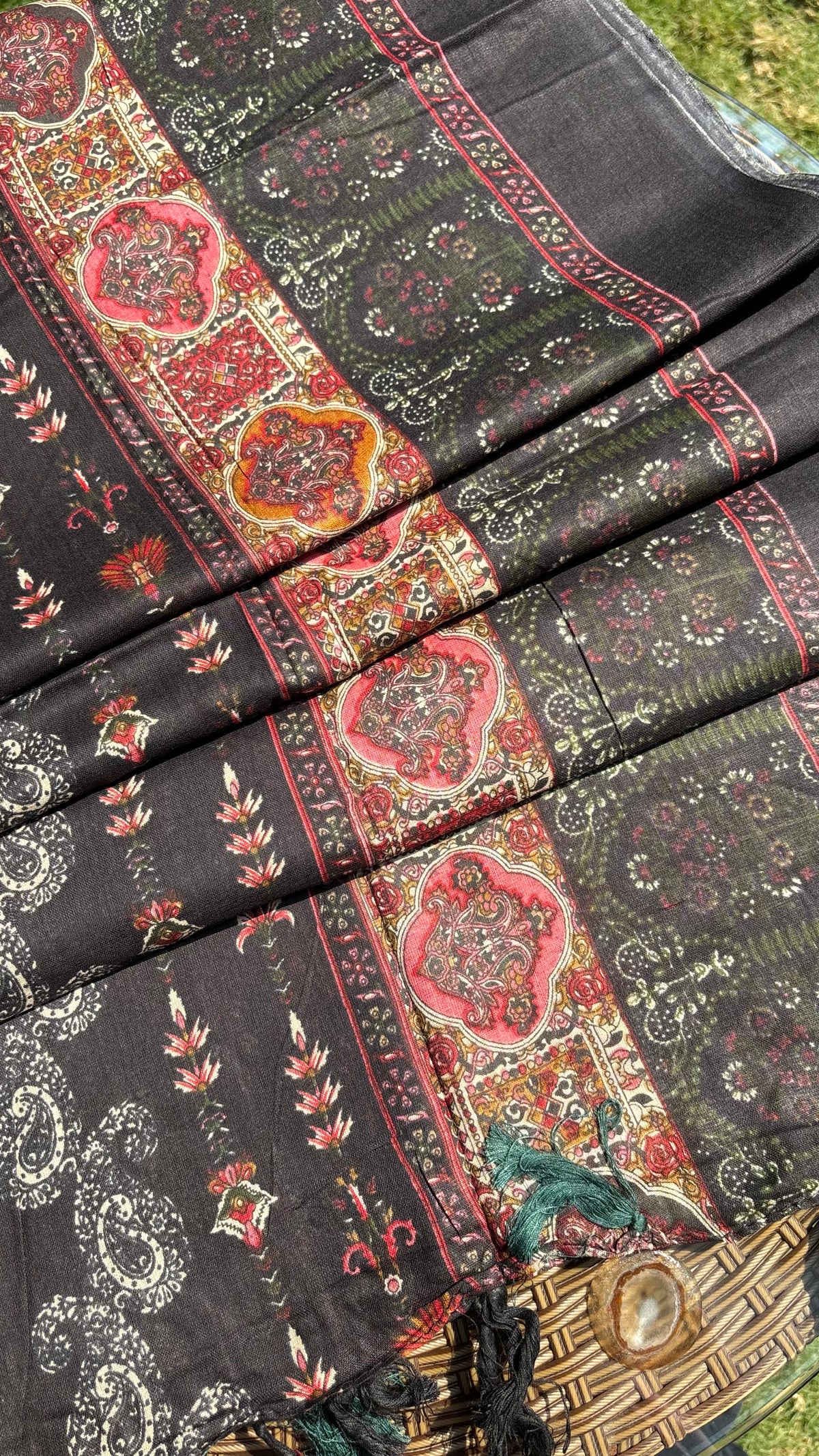 Black Printed Cotton Dupatta Sterling House