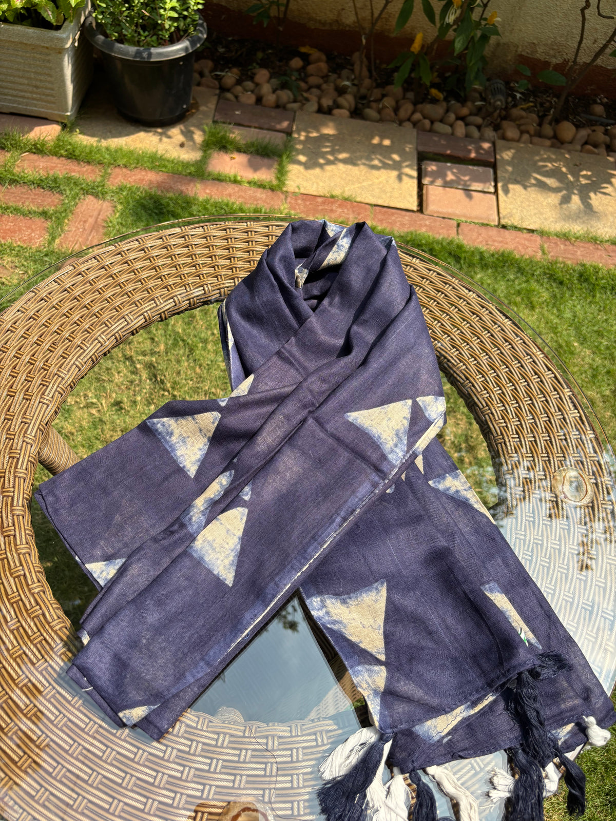 Blue Cotton Printed Dupatta Sterling House