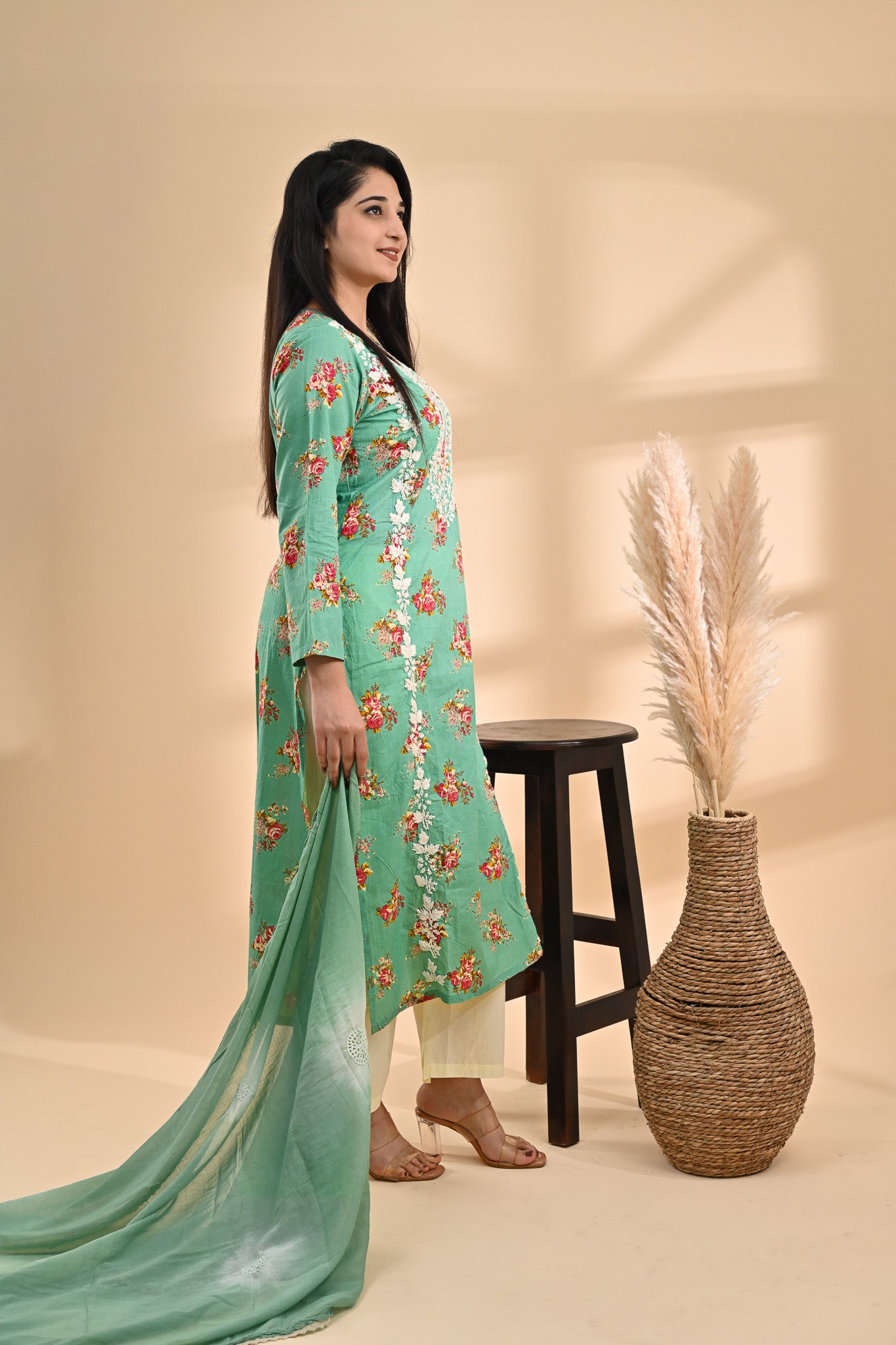Mint Green Cotton Readymade Set Sterling House