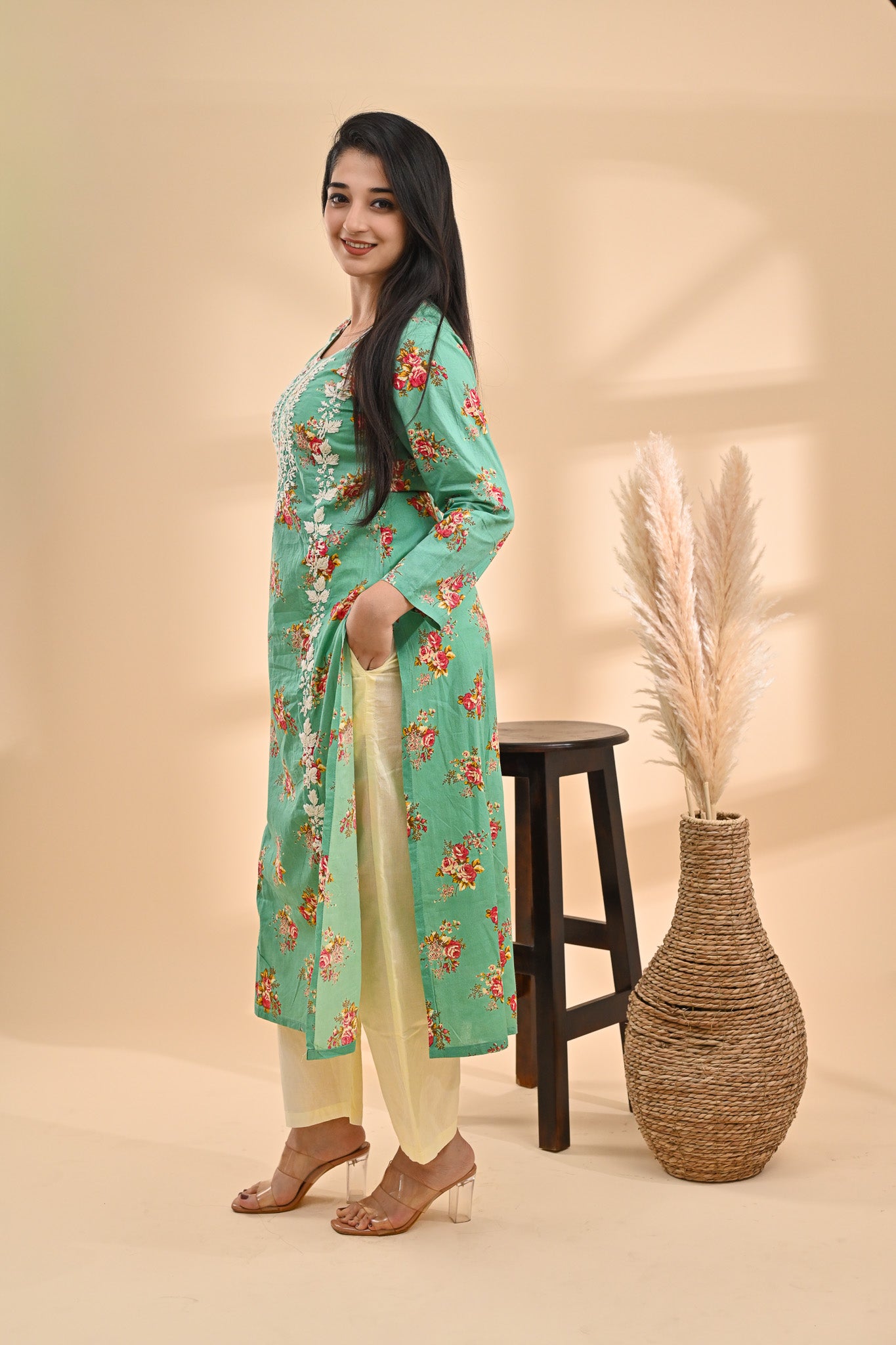 Mint Green Cotton Readymade Set Sterling House