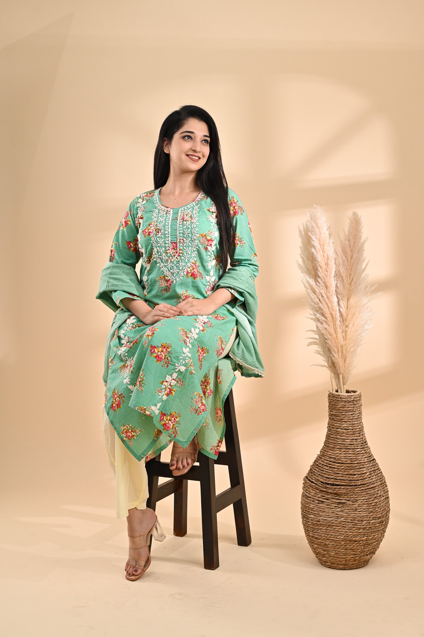 Mint Green Cotton Readymade Set Sterling House